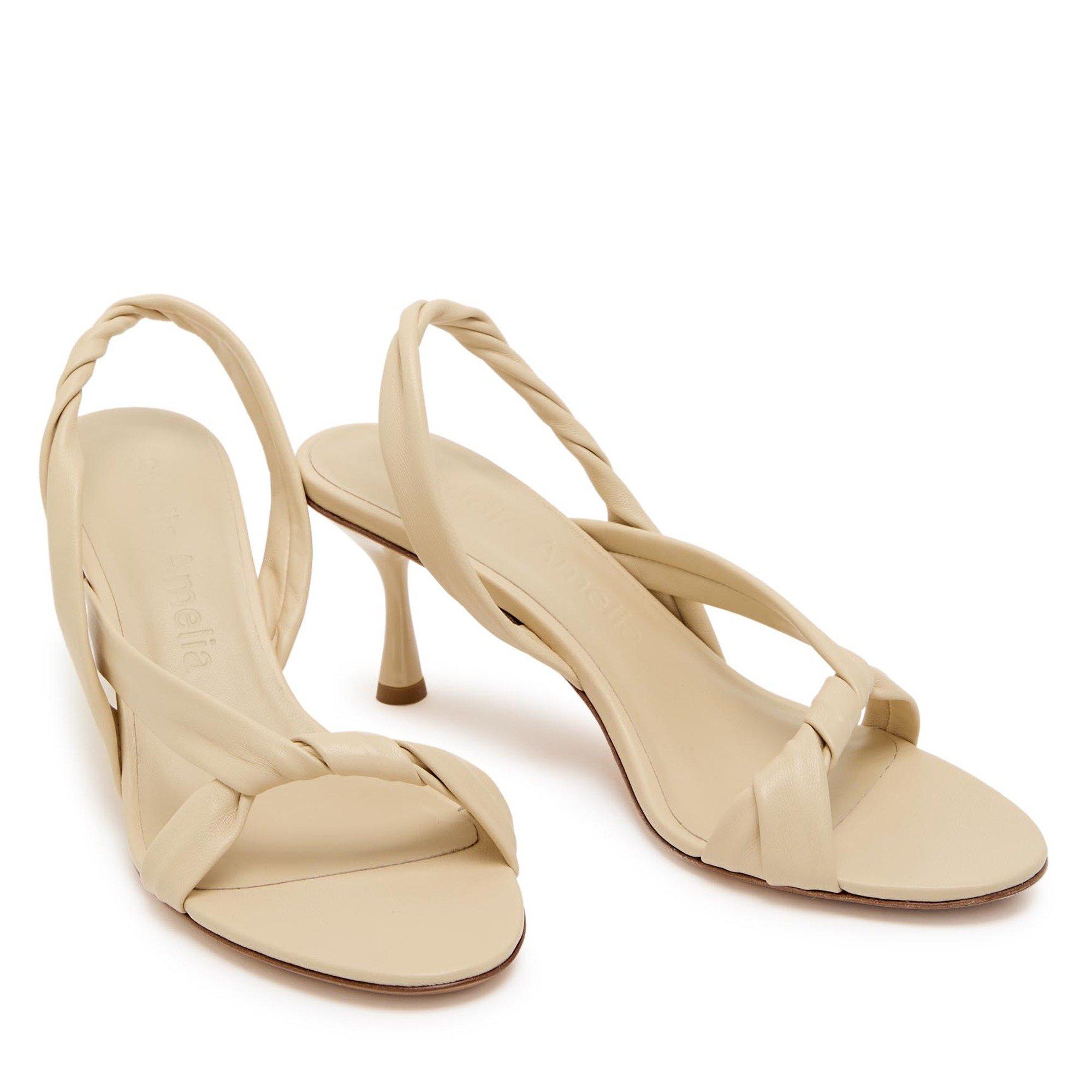 CREAM - Studio Amelia - Women's Siena Braided 70 Leather Heeled Sandals - 4