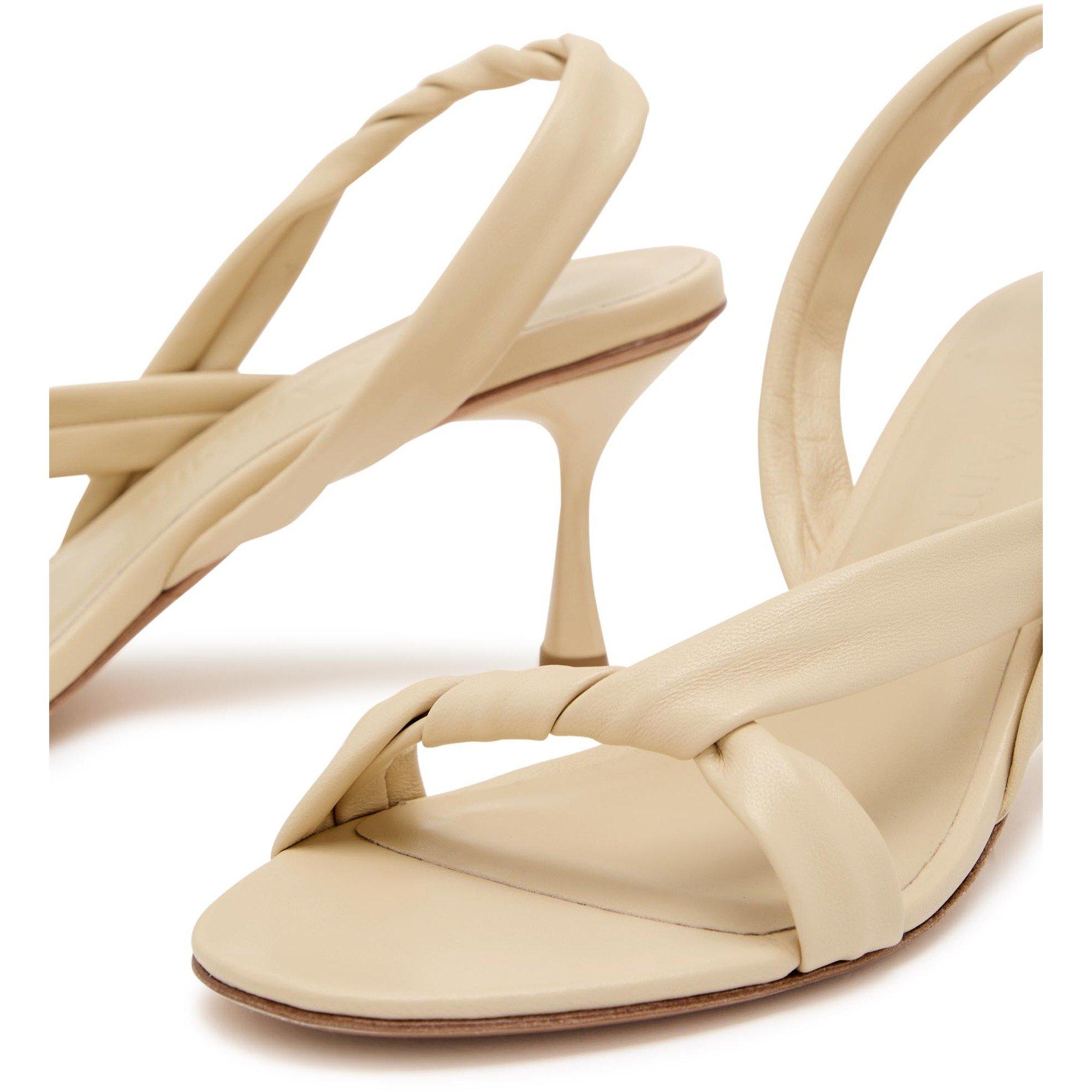 CREAM - Studio Amelia - Women's Siena Braided 70 Leather Heeled Sandals - 5