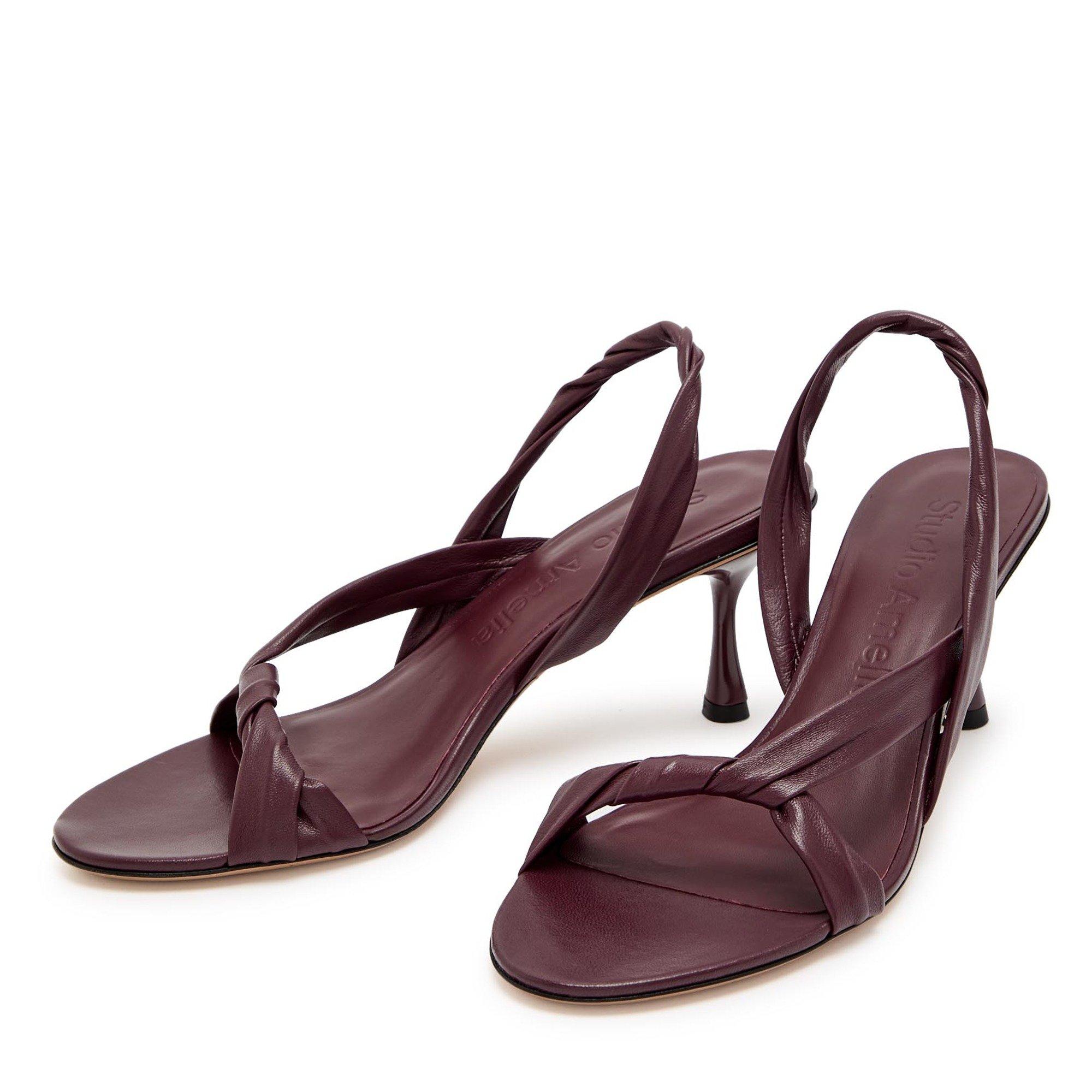 BURGUNDY - Studio Amelia - SIENA BRAIDED 70 HEEL - 4