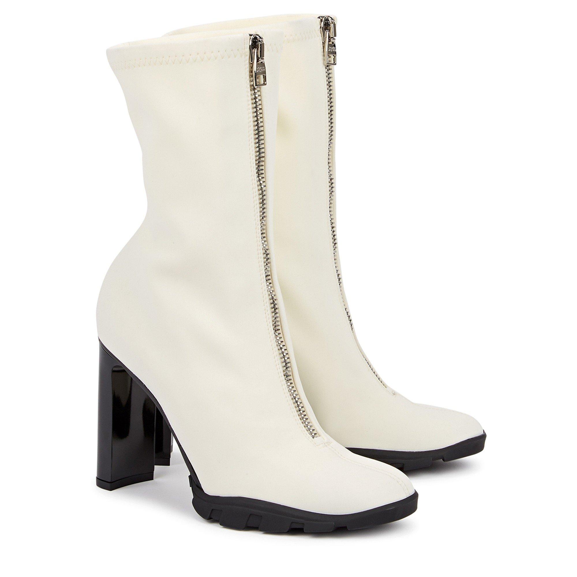WHITE - Alexander McQueen - TREAD SOLE NEOPRENE HIGH BOOT - 2