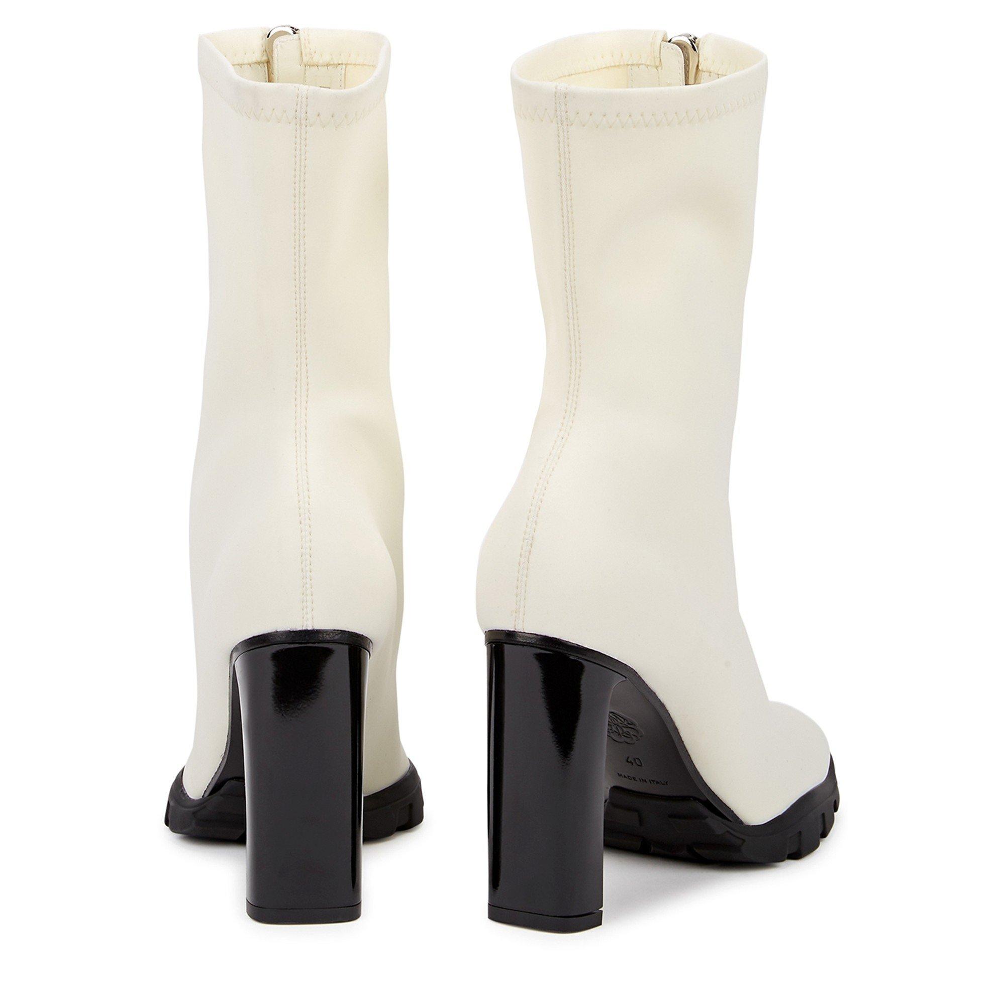 WHITE - Alexander McQueen - TREAD SOLE NEOPRENE HIGH BOOT - 4