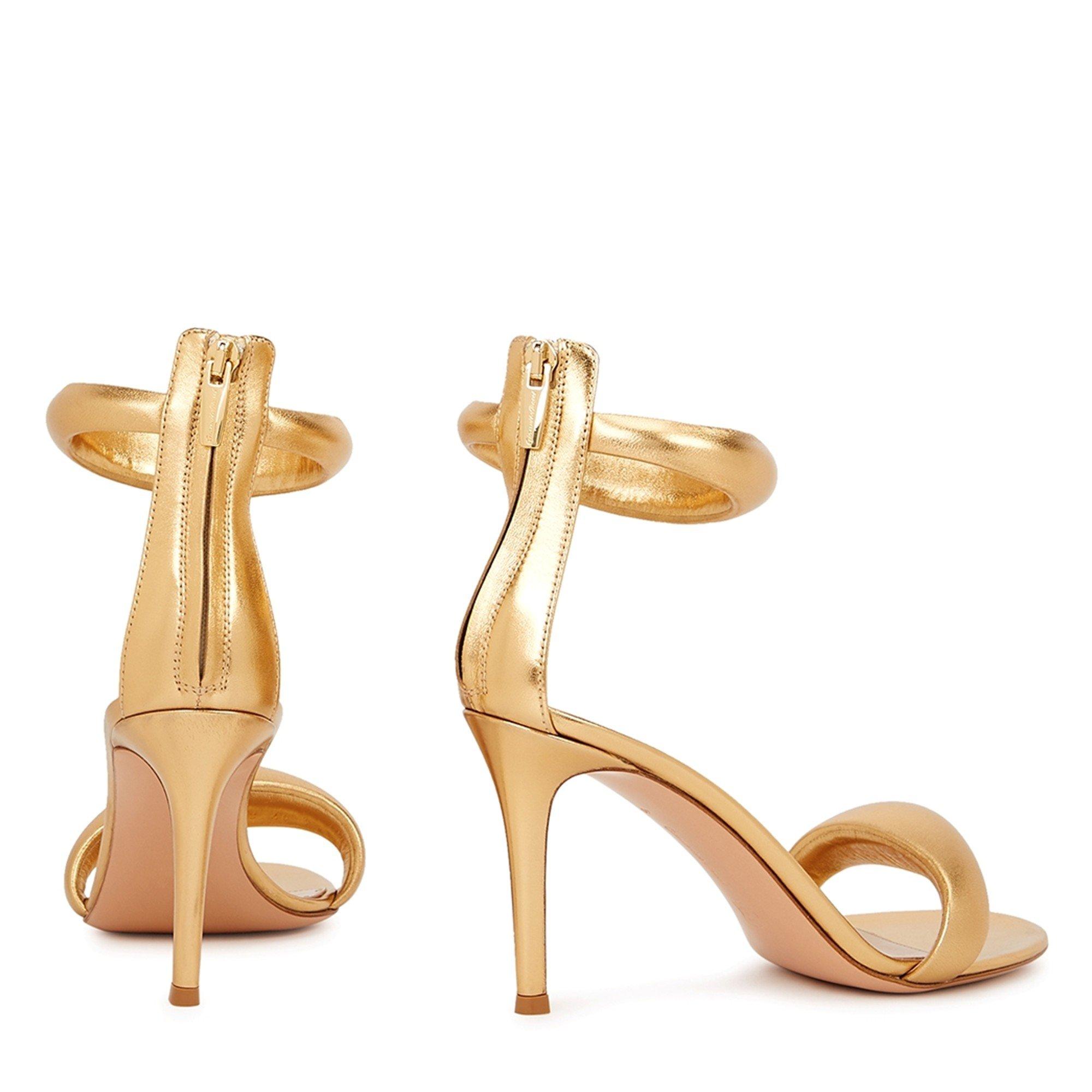 GOLD - Gianvito Rossi - BIJOUX NAPPA SILK SANDAL 85mm - 4