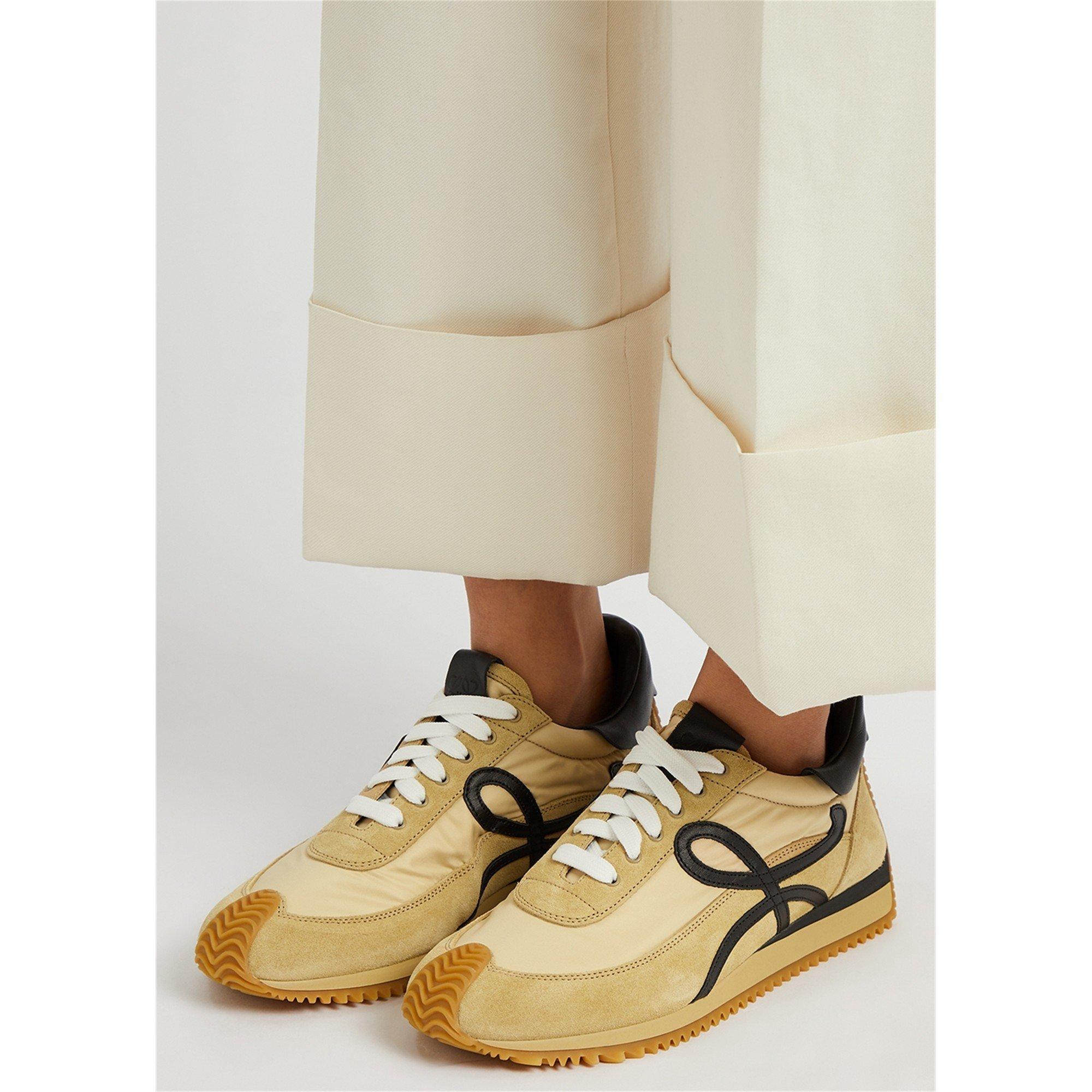 TAN - LOEWE - Women's Flow Suede Runners - 3
