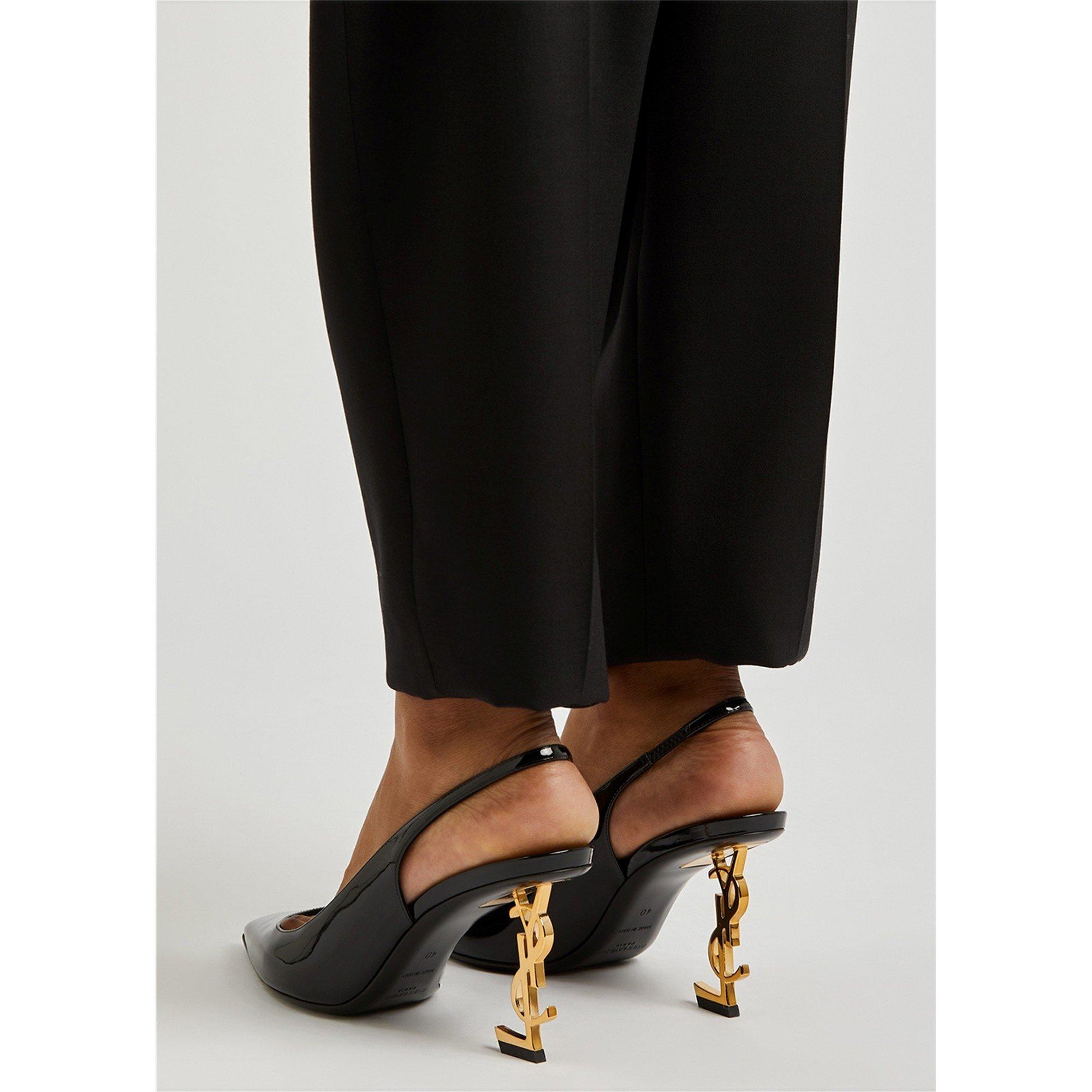 BLACK - Saint Laurent - OPYUM YSL HEEL SLINGBACK 85mm - 3