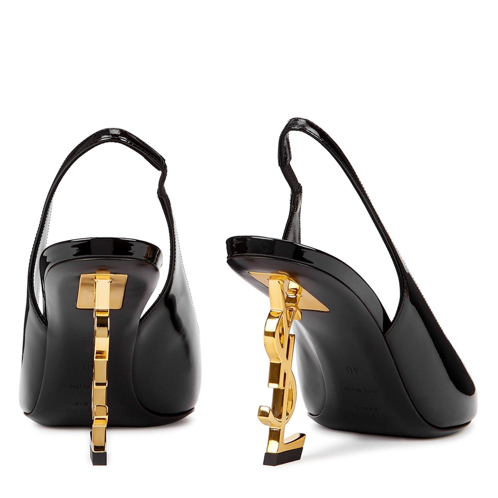 BLACK - Saint Laurent - OPYUM YSL HEEL SLINGBACK 85mm - 4