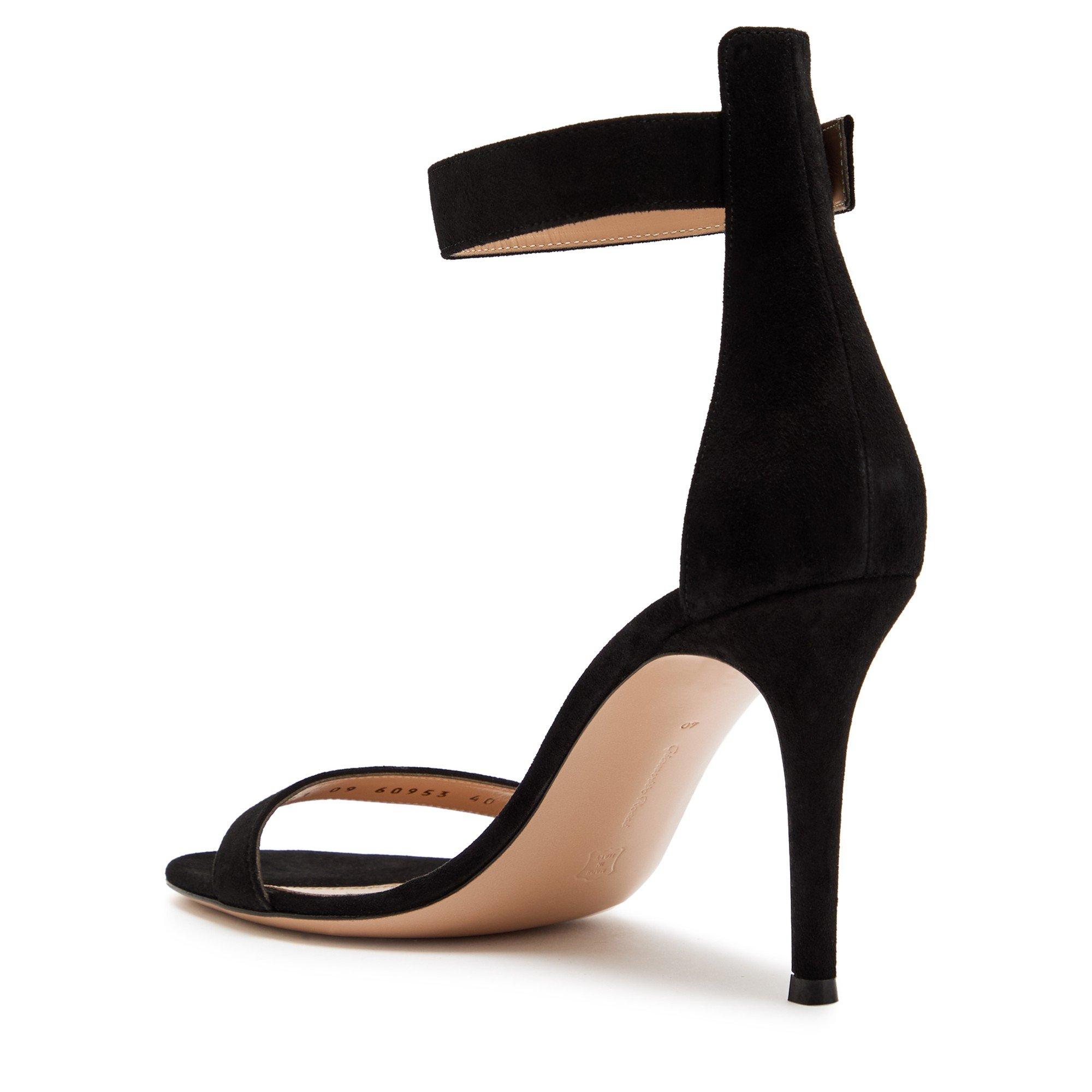 BLACK - Gianvito Rossi - Women's Portofino Suede Stiletto Heeled Sandals - 2