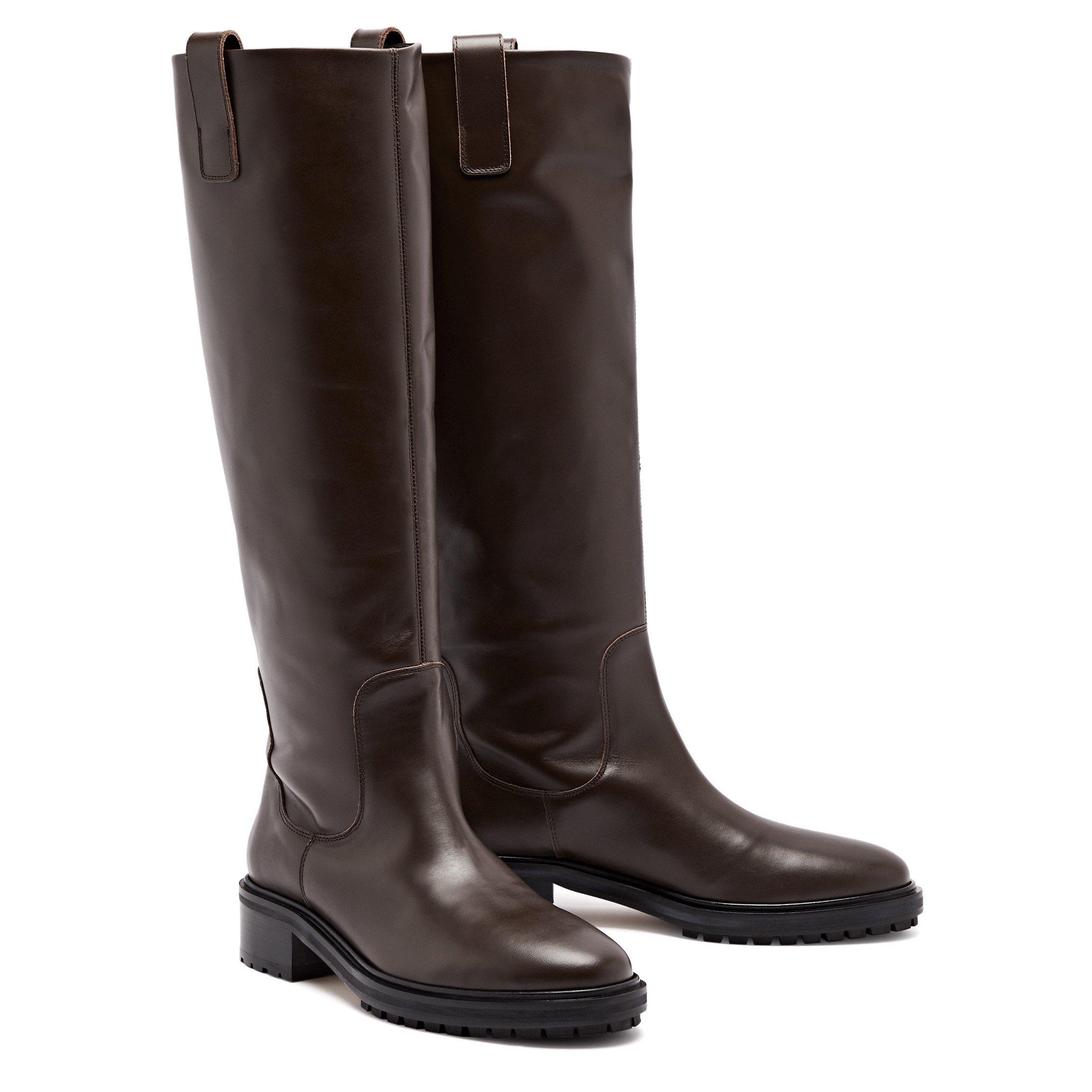 BROWN - Aeyde - HENRY CALF FLAT KNEE BOOT - 2