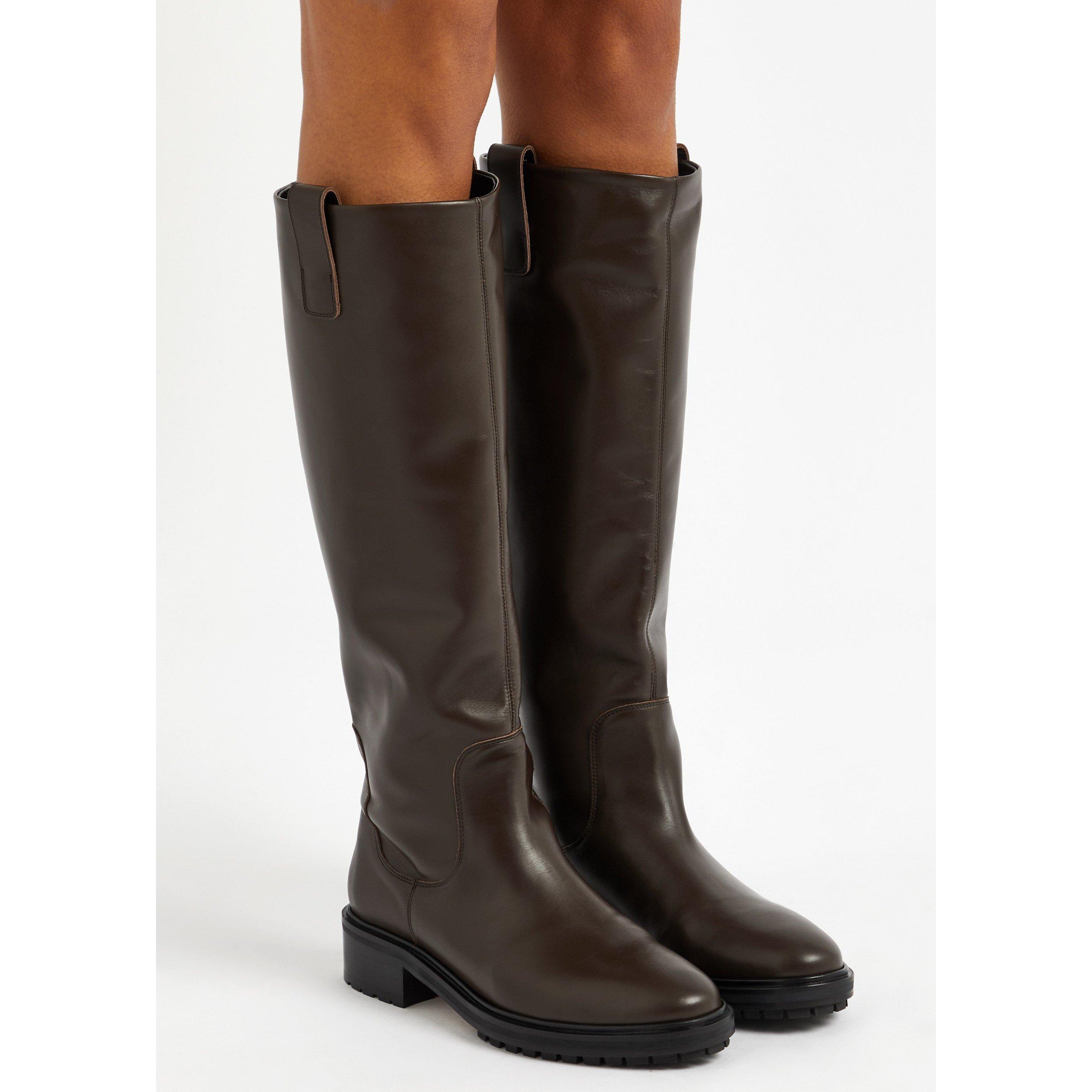 BROWN - Aeyde - HENRY CALF FLAT KNEE BOOT - 3