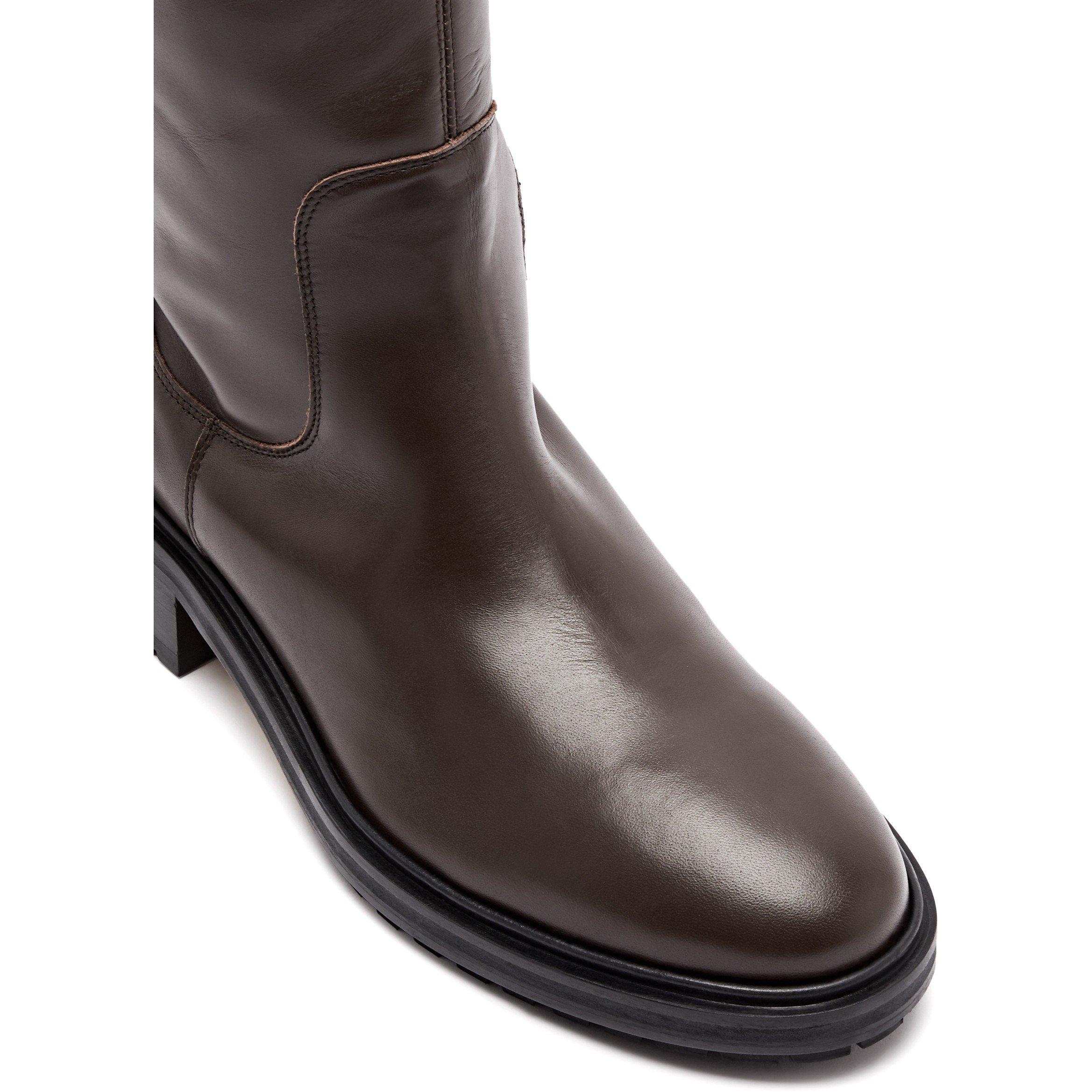 BROWN - Aeyde - HENRY CALF FLAT KNEE BOOT - 5