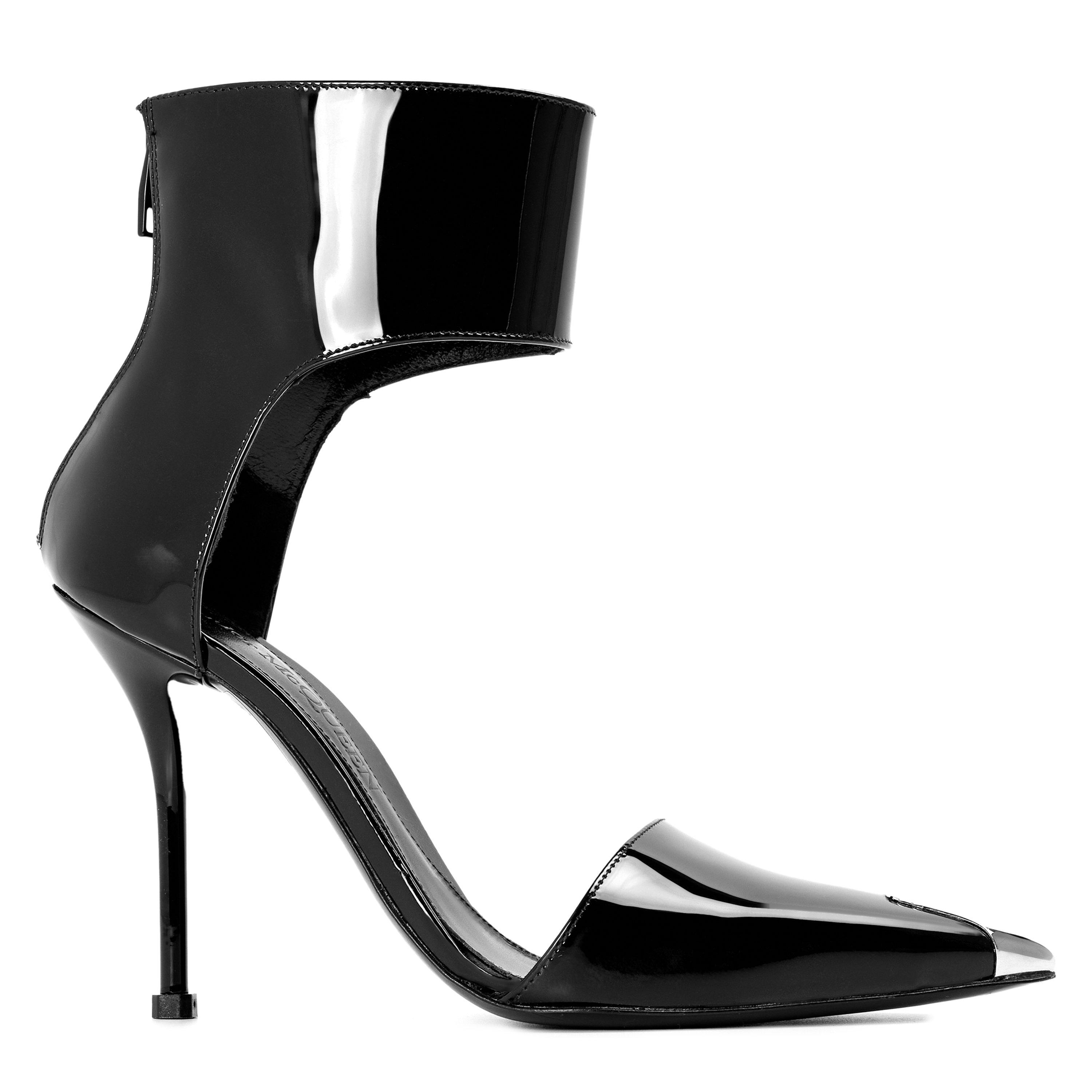 BLACK - Alexander McQueen - PUNK PATENT ANKLE PUMP 10 - 1