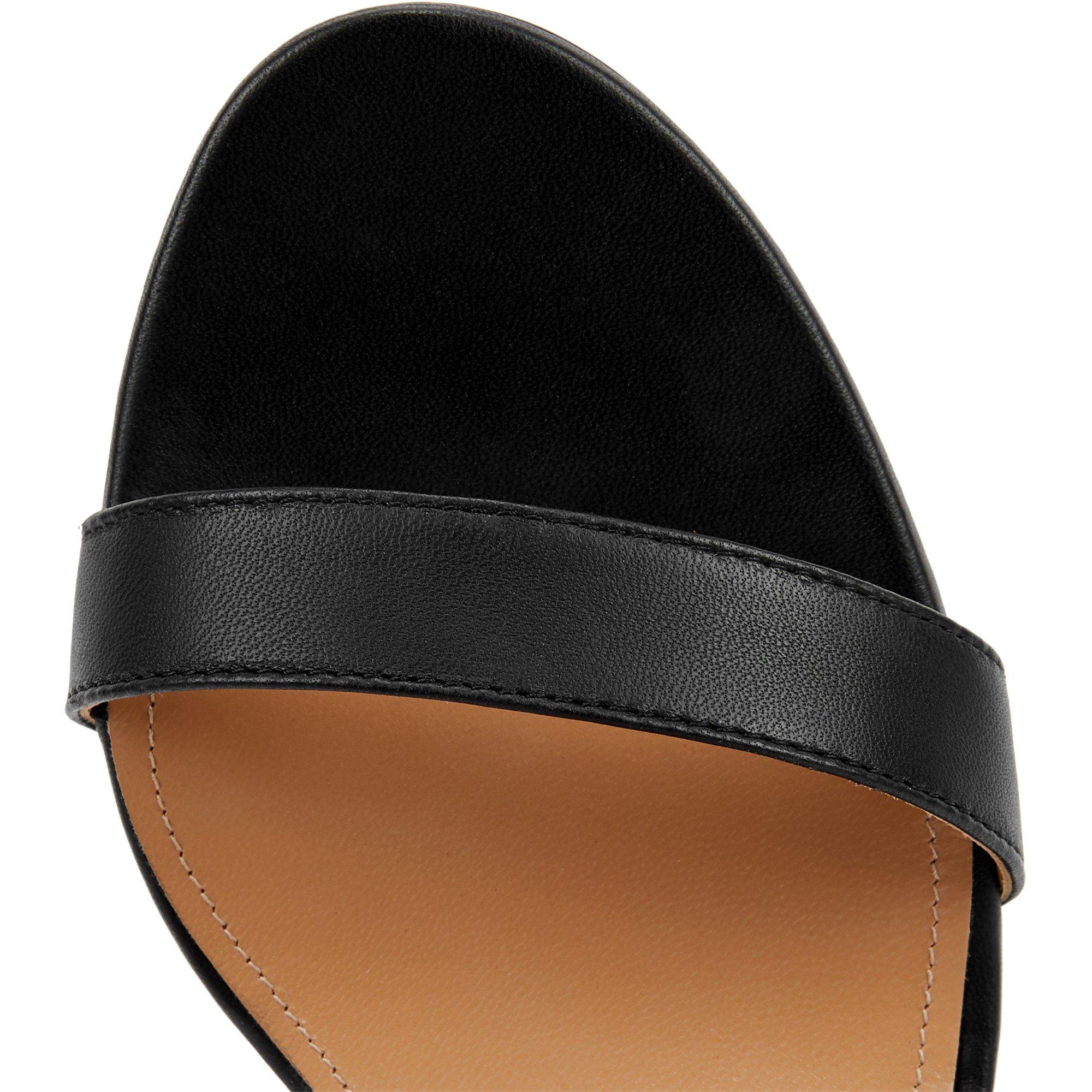 BLACK - Aquazzura - Women's so Nude Block-Heel Leather Sandals - 4