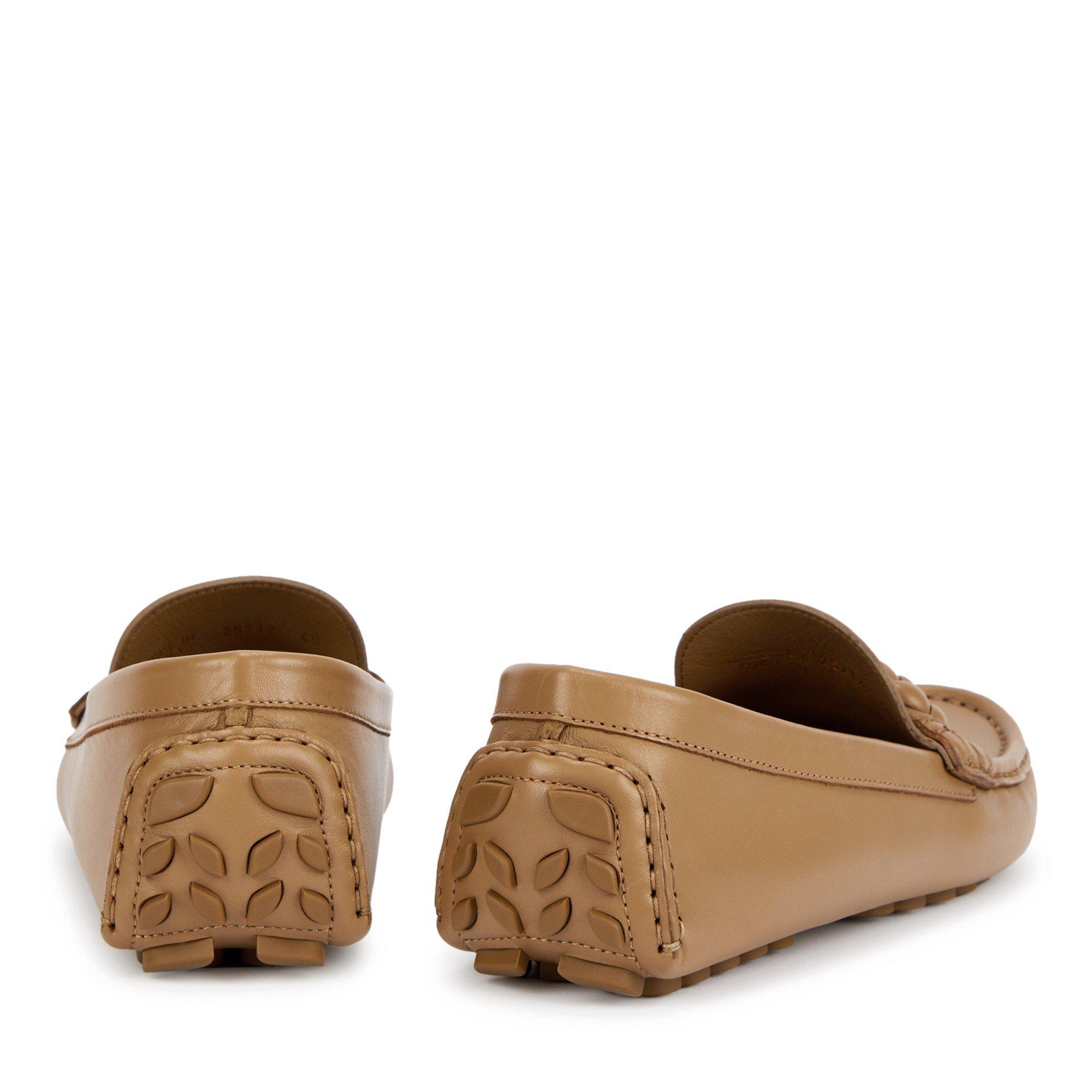 TAN - Gianvito Rossi - MONZO LEATHER DRIVING SHOE - 4