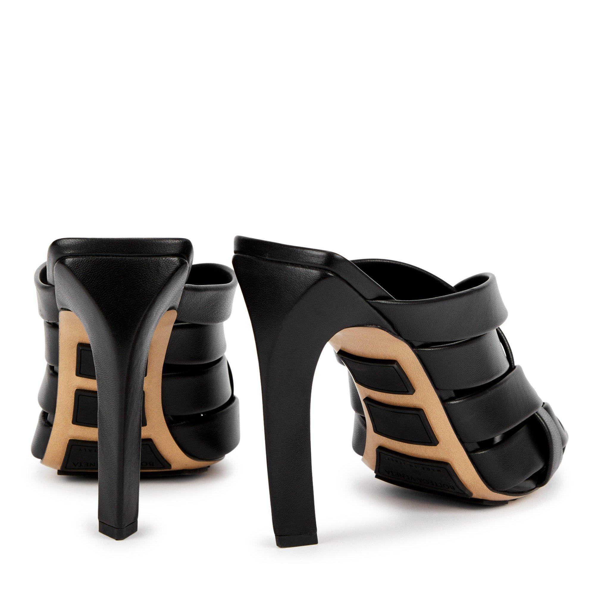 BLACK - Bottega Veneta - WOVEN POINT TOE MULE 100MM - 2