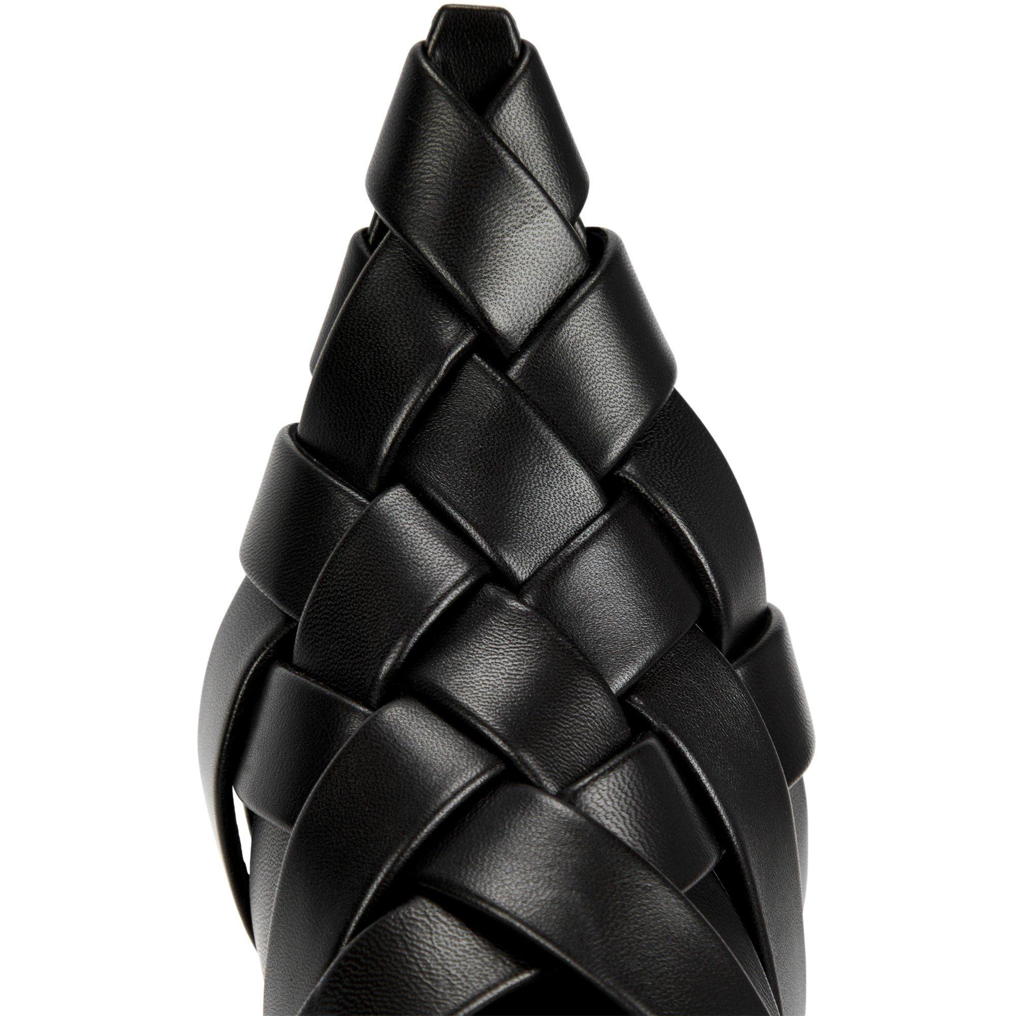 BLACK - Bottega Veneta - WOVEN POINT TOE MULE 100MM - 5