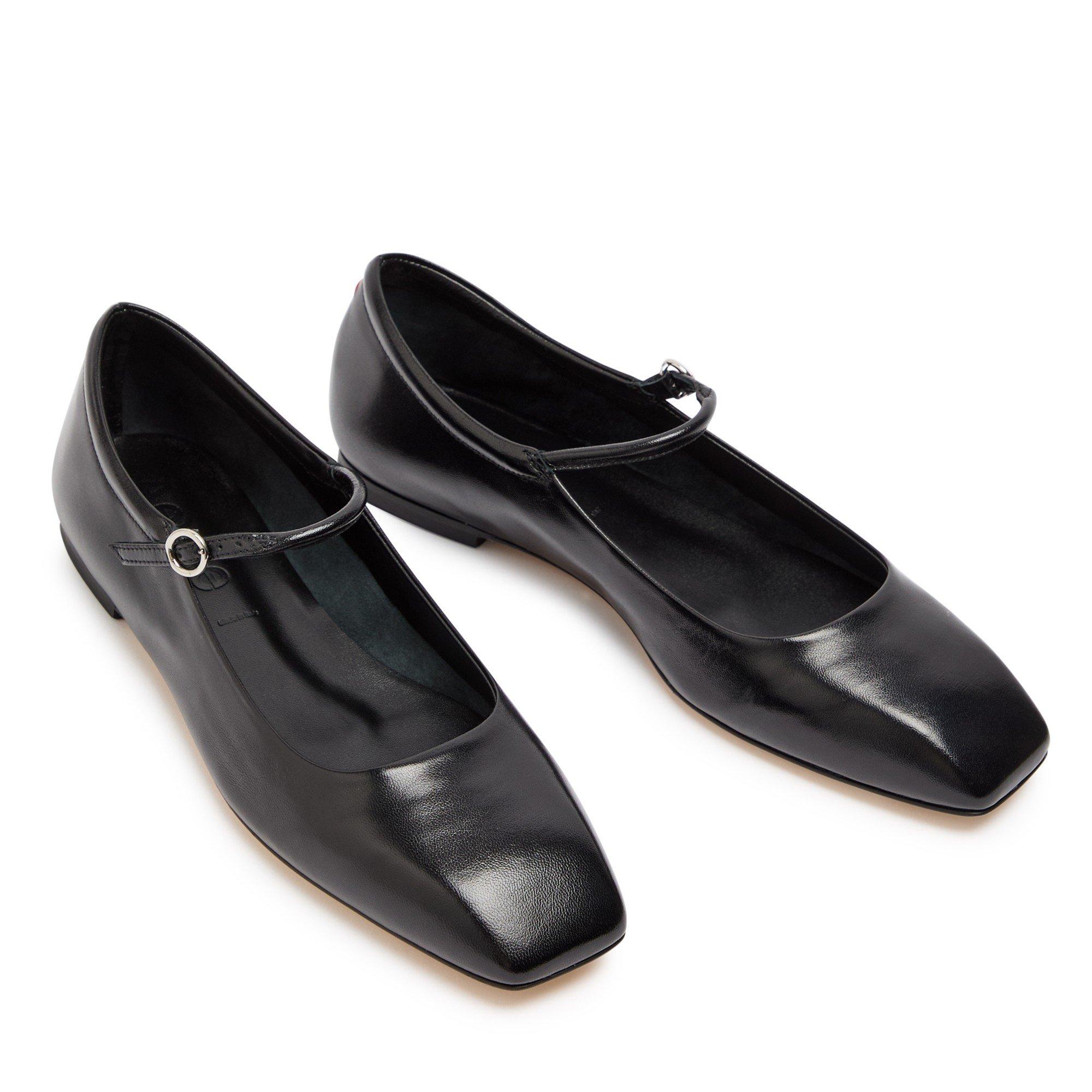 BLACK - Aeyde - UMA SQUARE TOE FLAT BALLERINA - 4