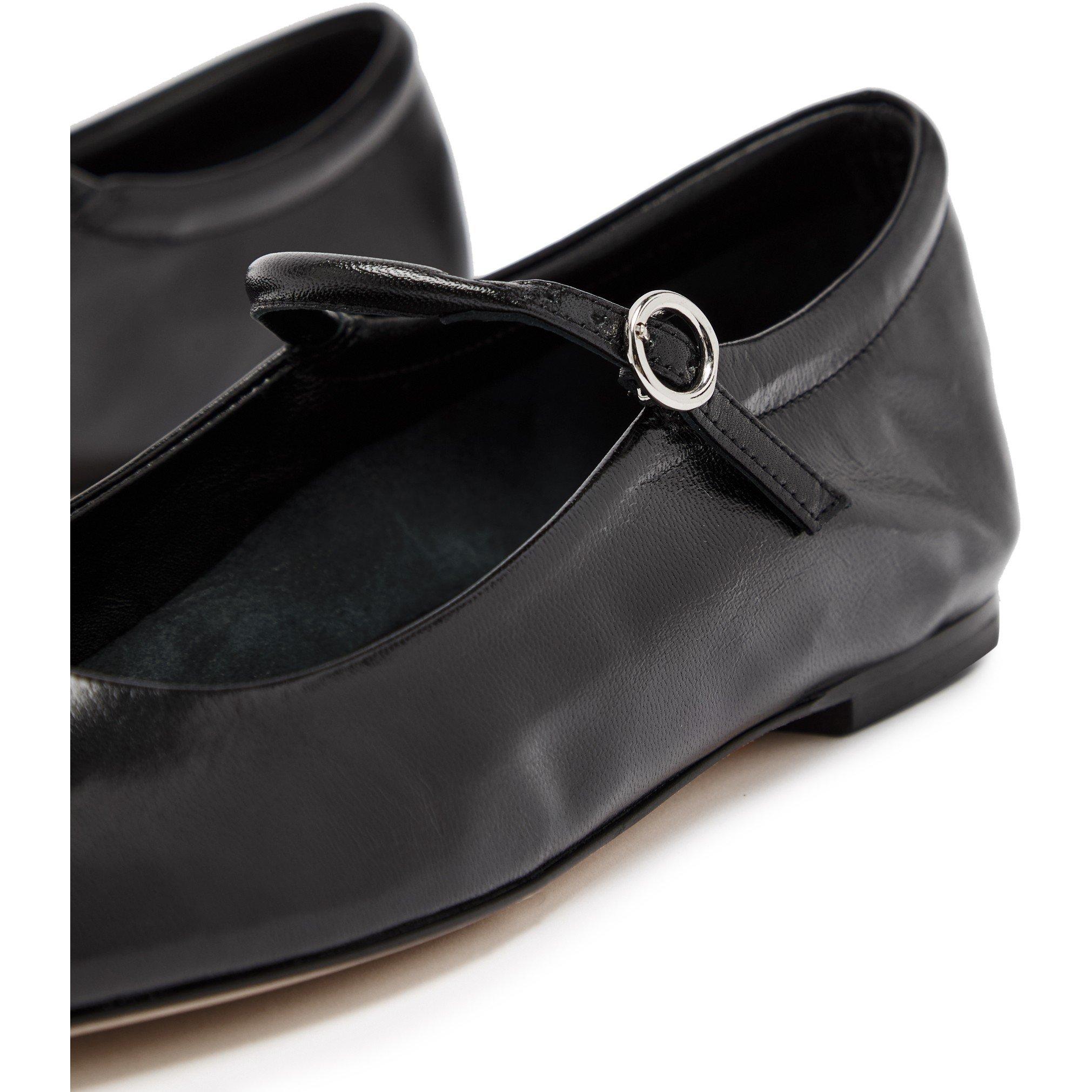 BLACK - Aeyde - UMA SQUARE TOE FLAT BALLERINA - 5