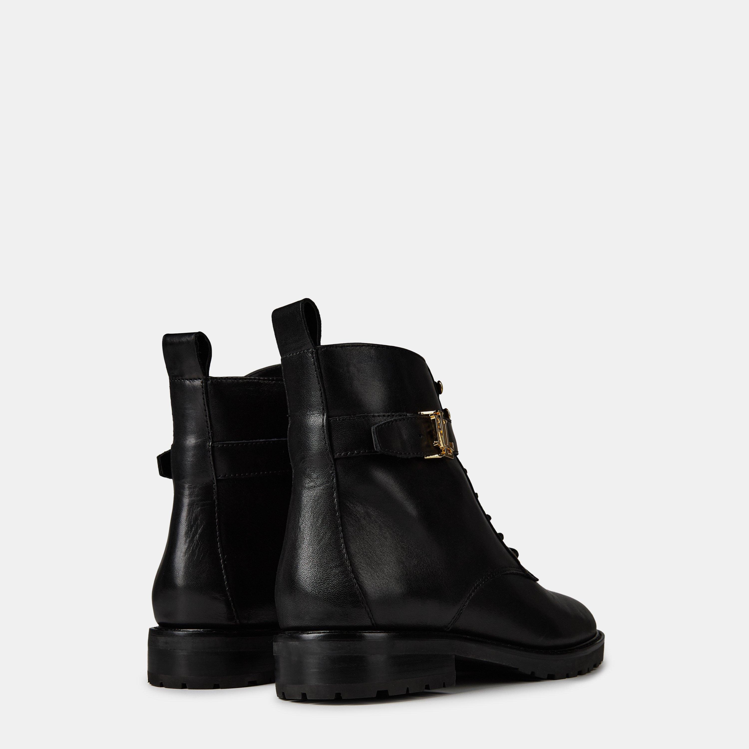 Black - Lauren by Ralph Lauren - Eldridge Burnished Leather Boot - 5