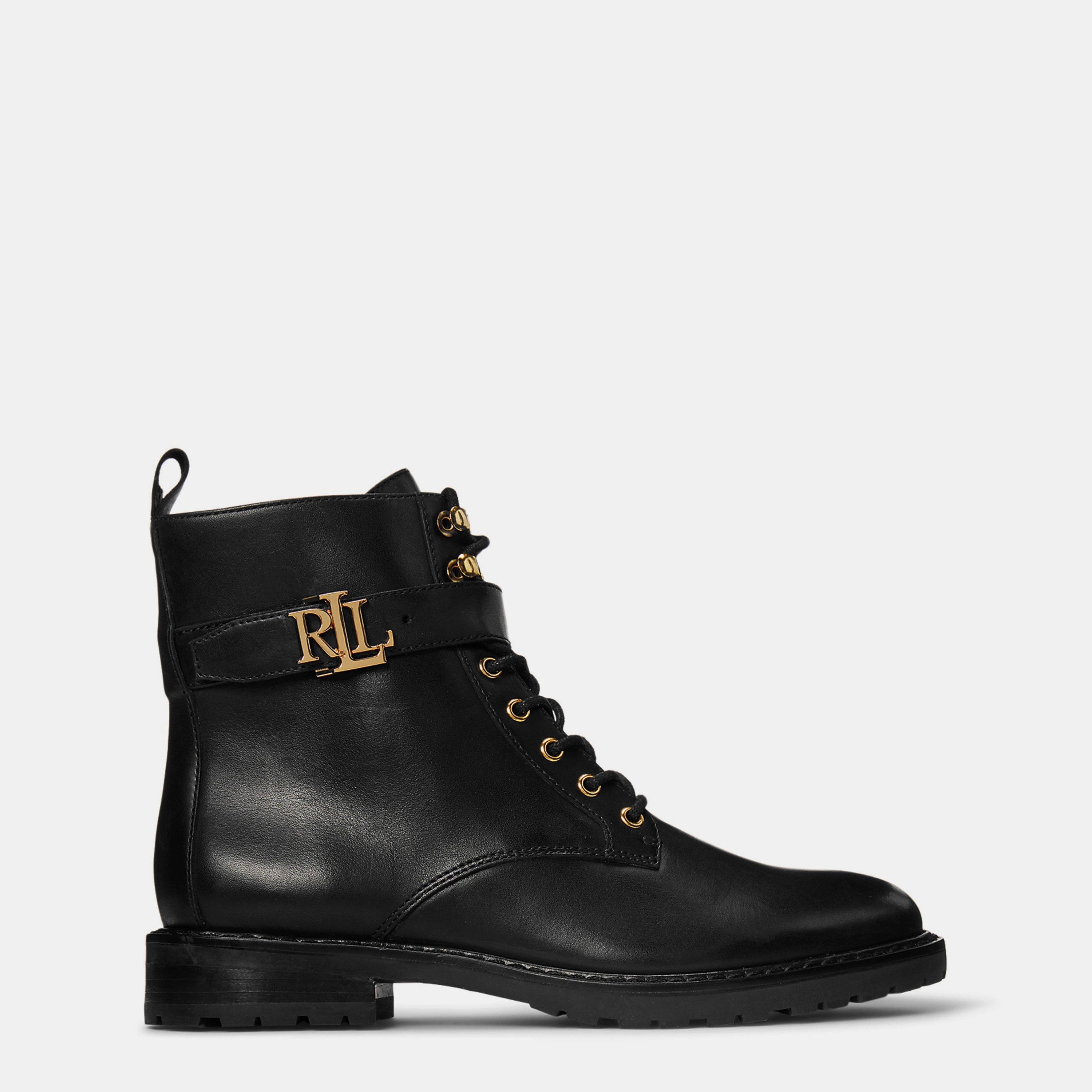 Lauren By Ralph Lauren Women's Eldridge Burnished Leather Boot - Black - 6 (39)