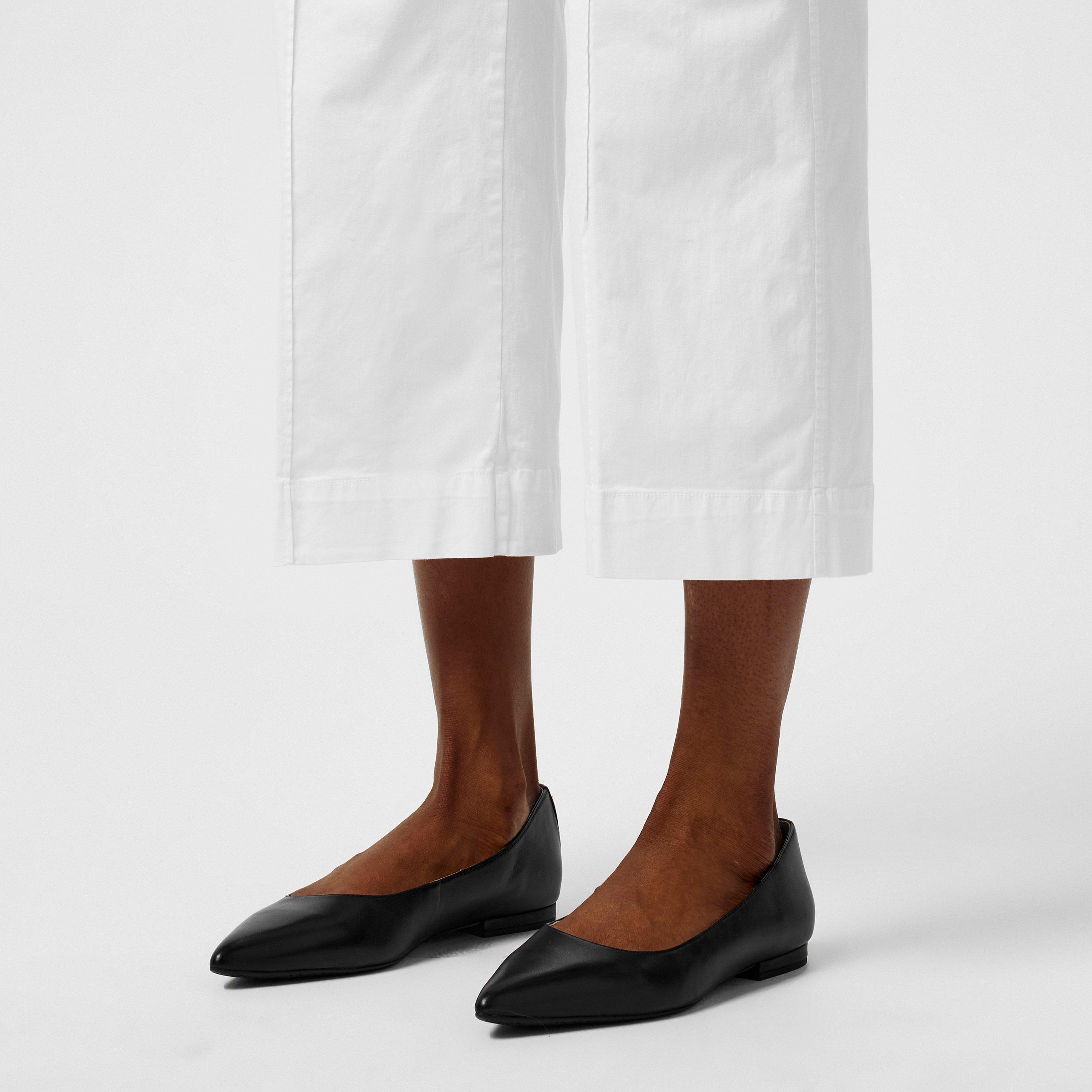 Black - Lauren by Ralph Lauren - Women's Pointed Toe Leather Ballet Pumps - 2