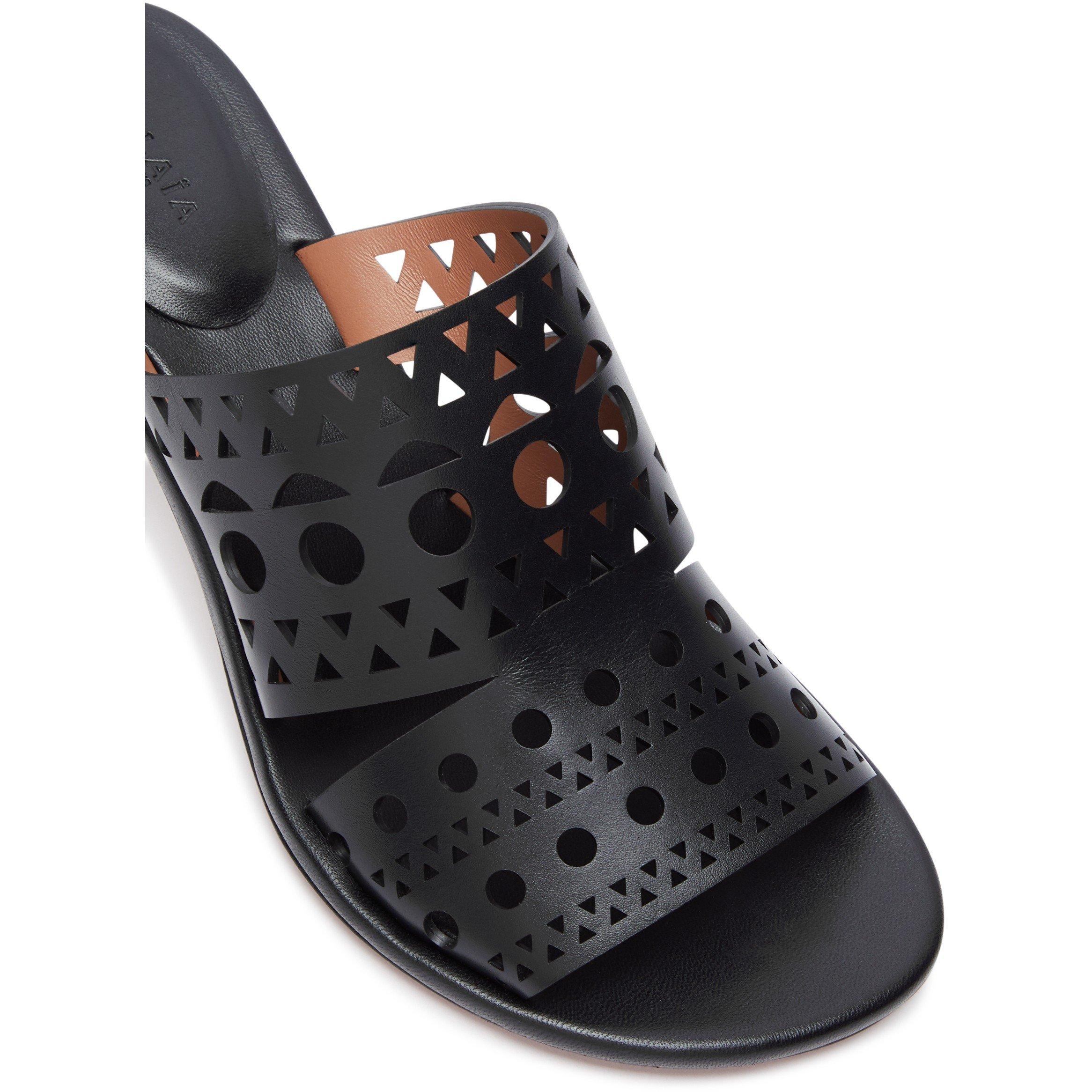 BLACK - Alaia - LASER CUT MULES 55 - 5