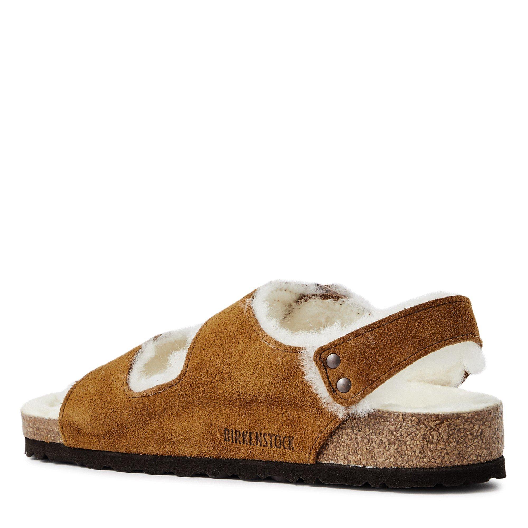 TAN - Birkenstock - MILANO SUEDE SHEARLING SANDAL - 2