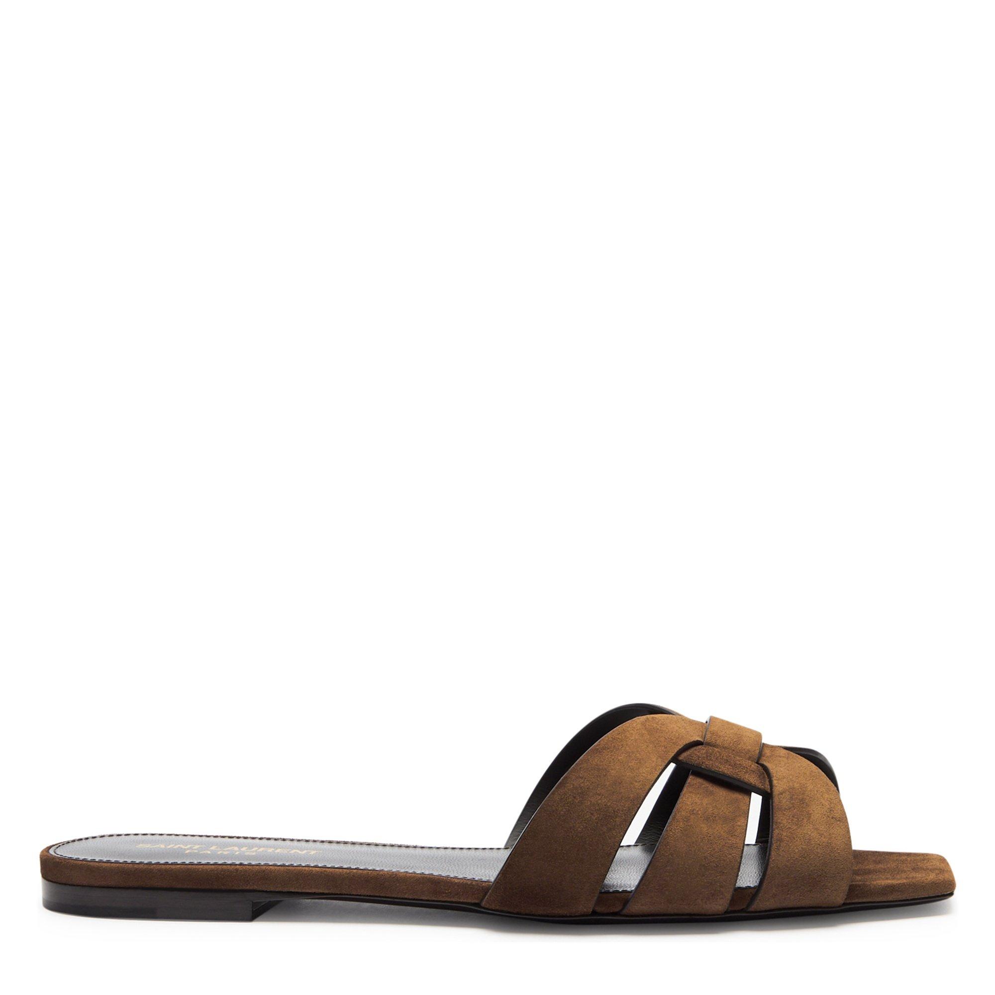 BROWN - Saint Laurent - TRIBUTE FLAT MULE - 1