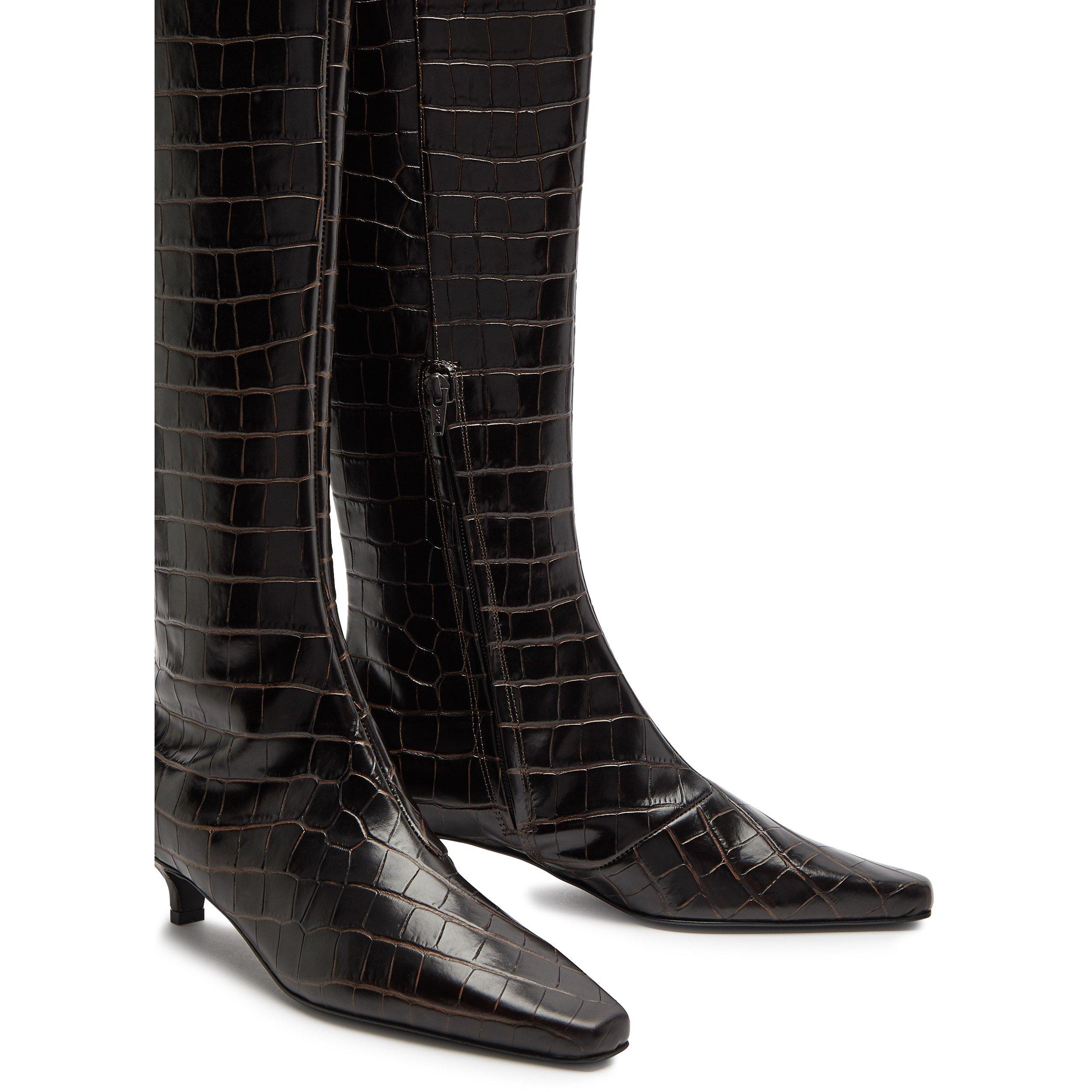 BROWN - Toteme - SLIM KNEE-HIGH BOOT - 4