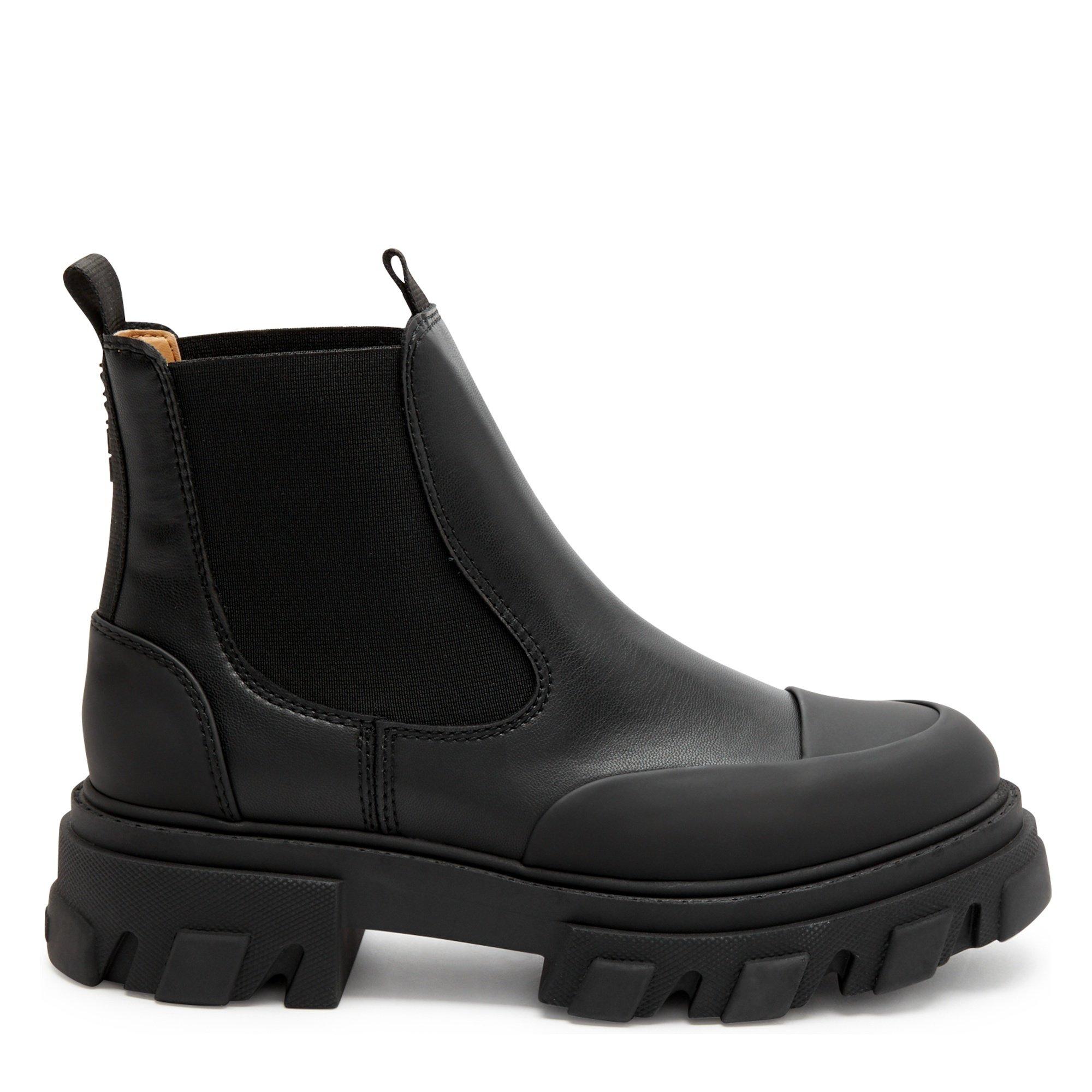 BLACK - Ganni - LOW RECYCLED LEATHER BOOT - 1
