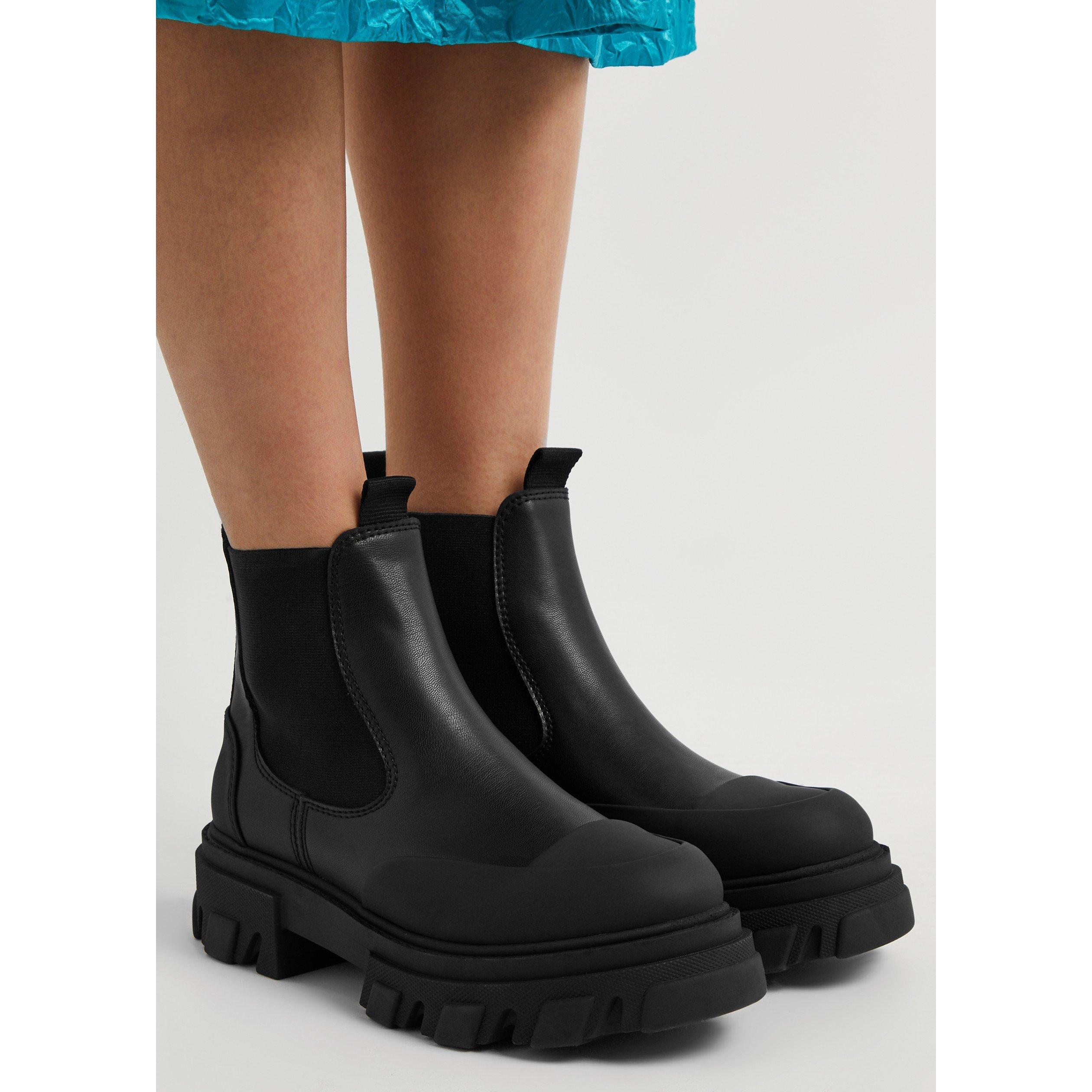 BLACK - Ganni - LOW RECYCLED LEATHER BOOT - 3
