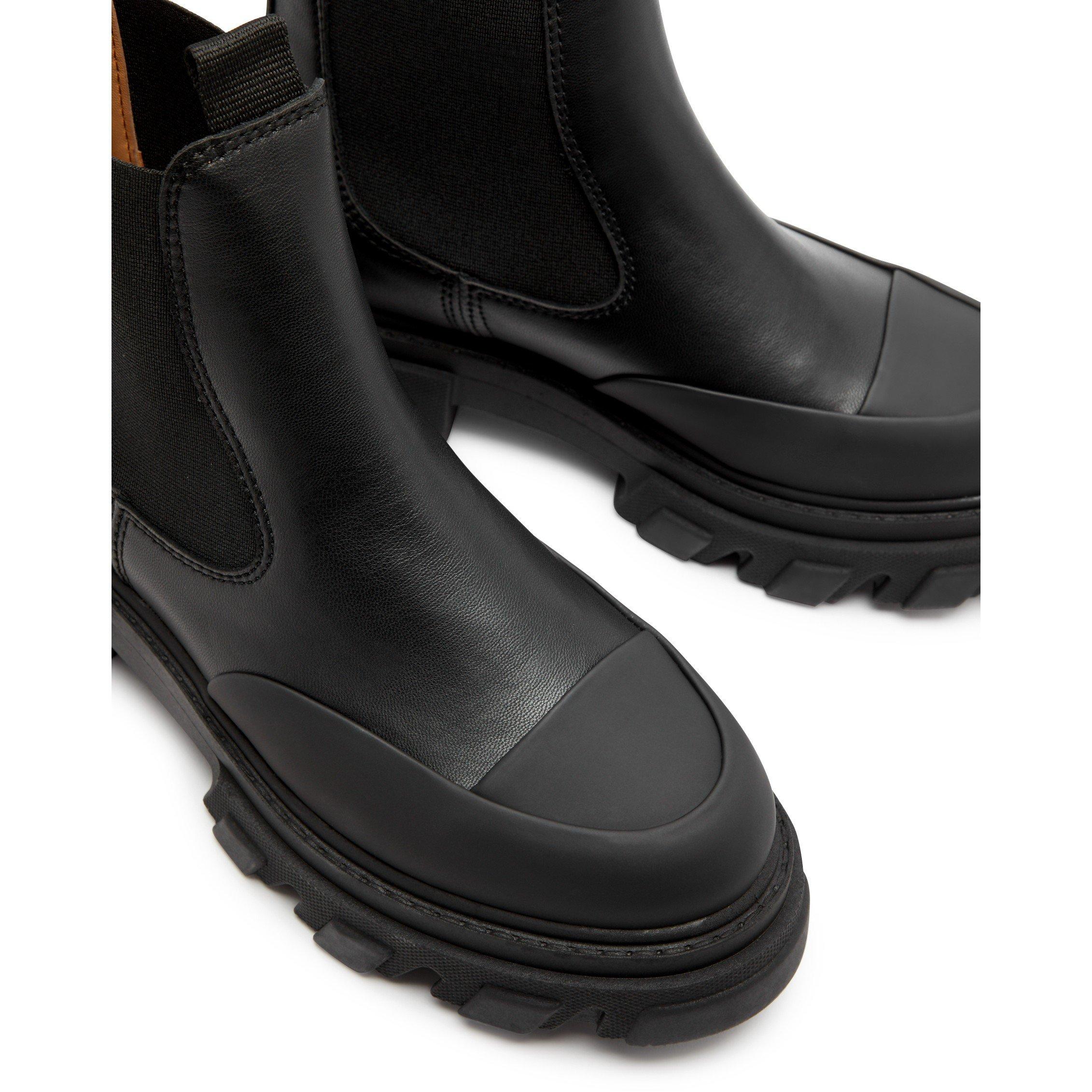 BLACK - Ganni - LOW RECYCLED LEATHER BOOT - 4