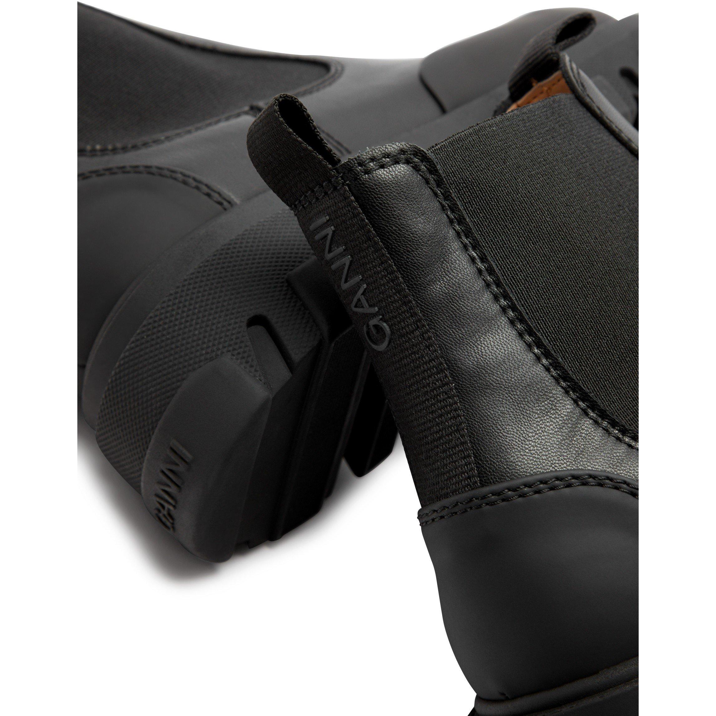 BLACK - Ganni - LOW RECYCLED LEATHER BOOT - 5