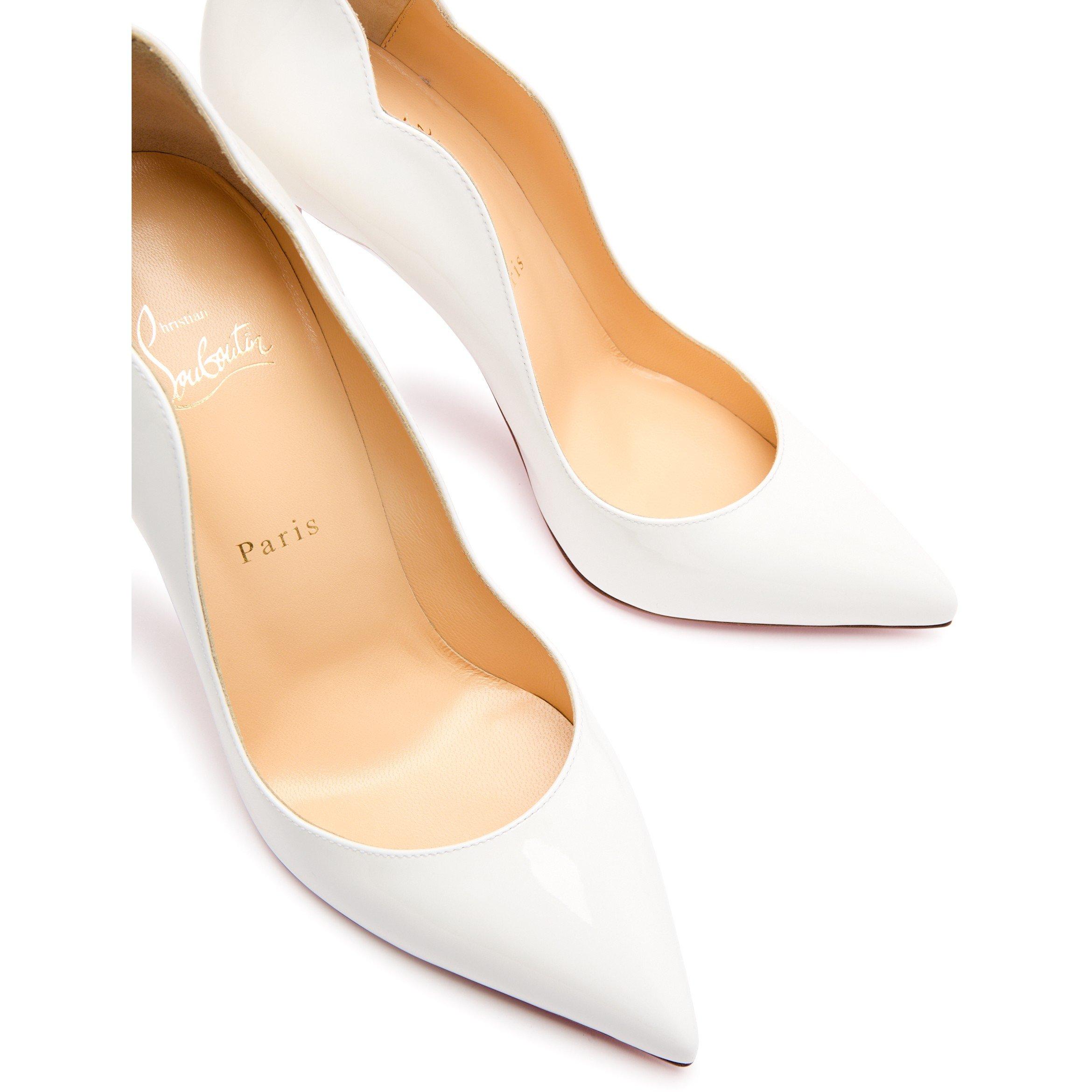 WHITE - Christian Louboutin - HOT CHICK PATENT PUMP 100 - 4