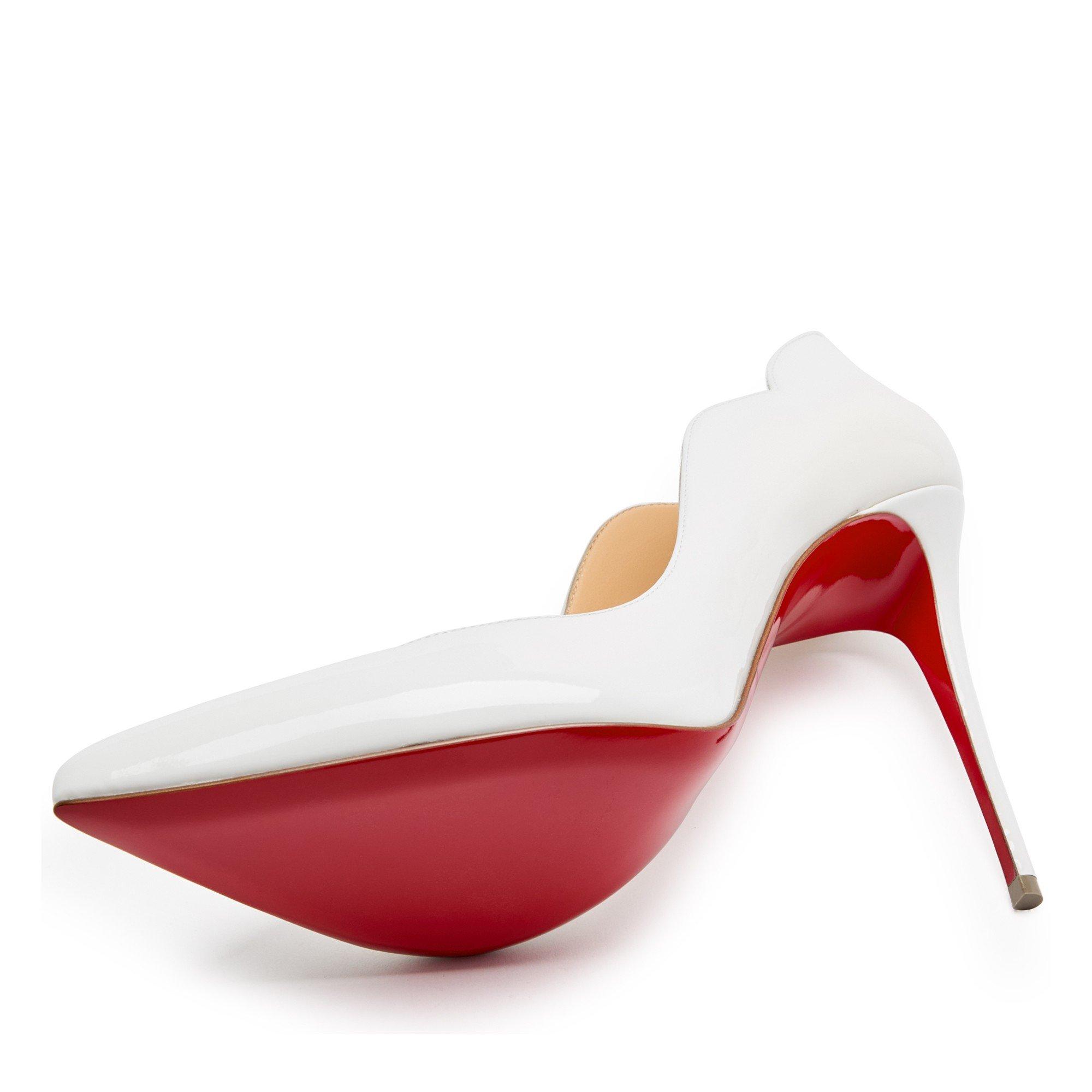 WHITE - Christian Louboutin - HOT CHICK PATENT PUMP 100 - 5