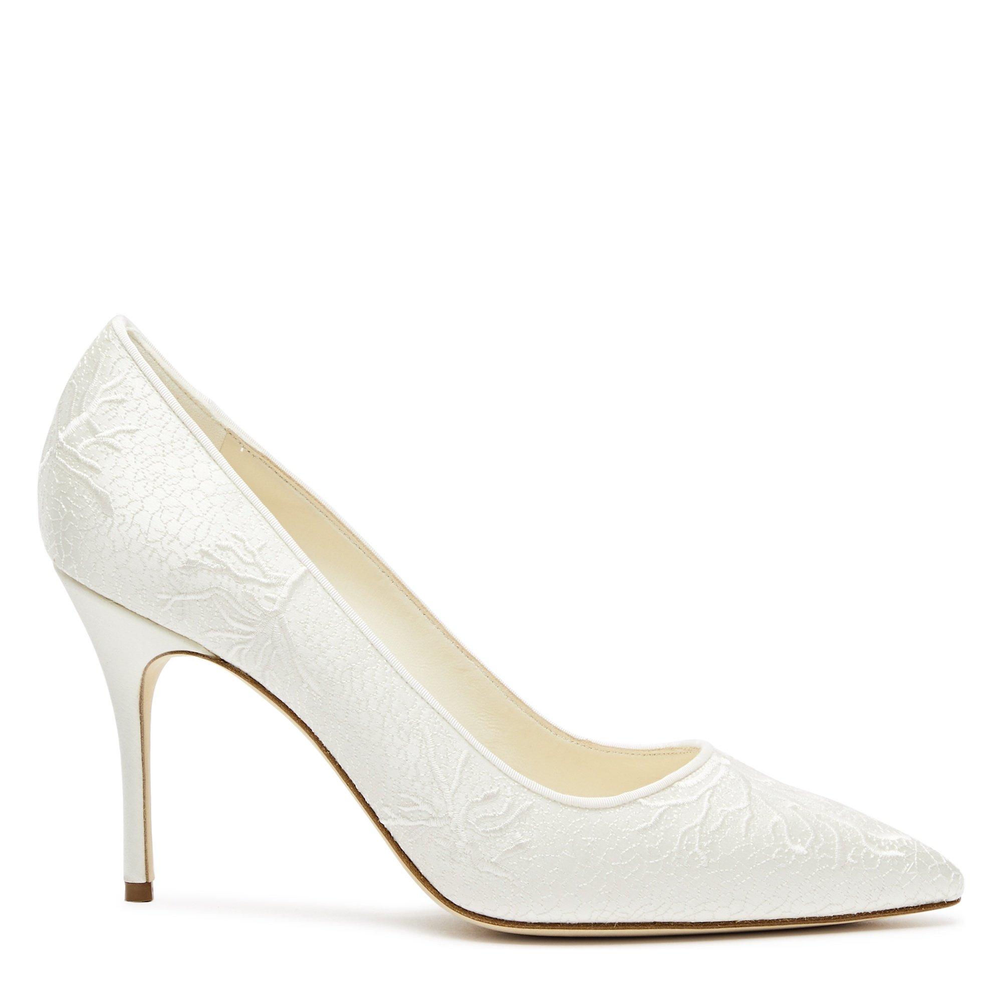 IVORY - Manolo Blahnik - BEROLA EMBROIDERED PUMP 90 - 1