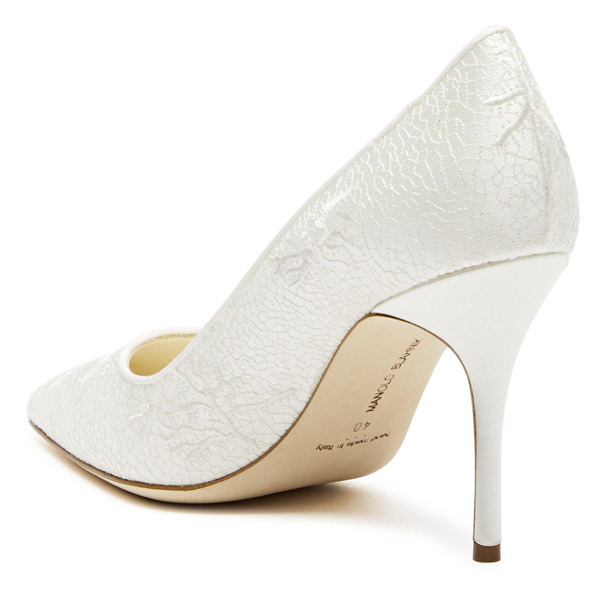 IVORY - Manolo Blahnik - BEROLA EMBROIDERED PUMP 90 - 2