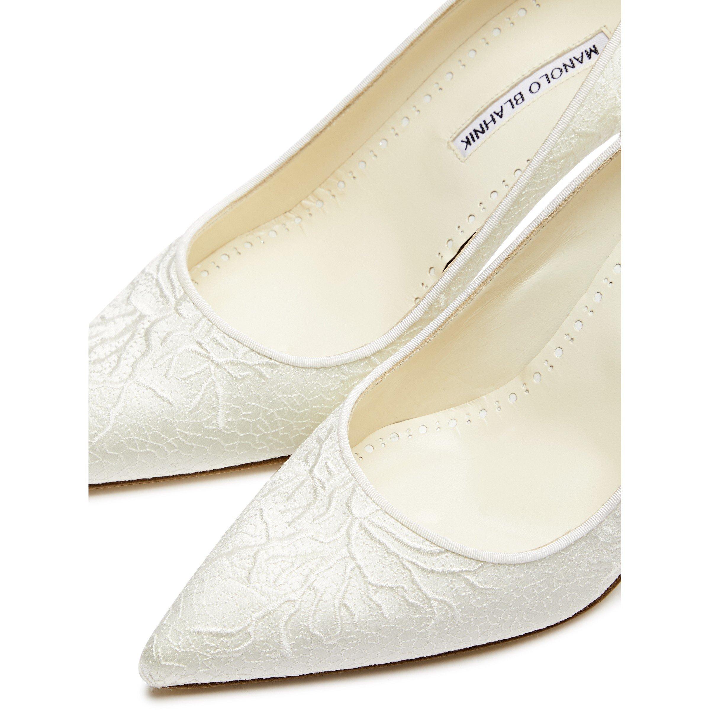 IVORY - Manolo Blahnik - BEROLA EMBROIDERED PUMP 90 - 4