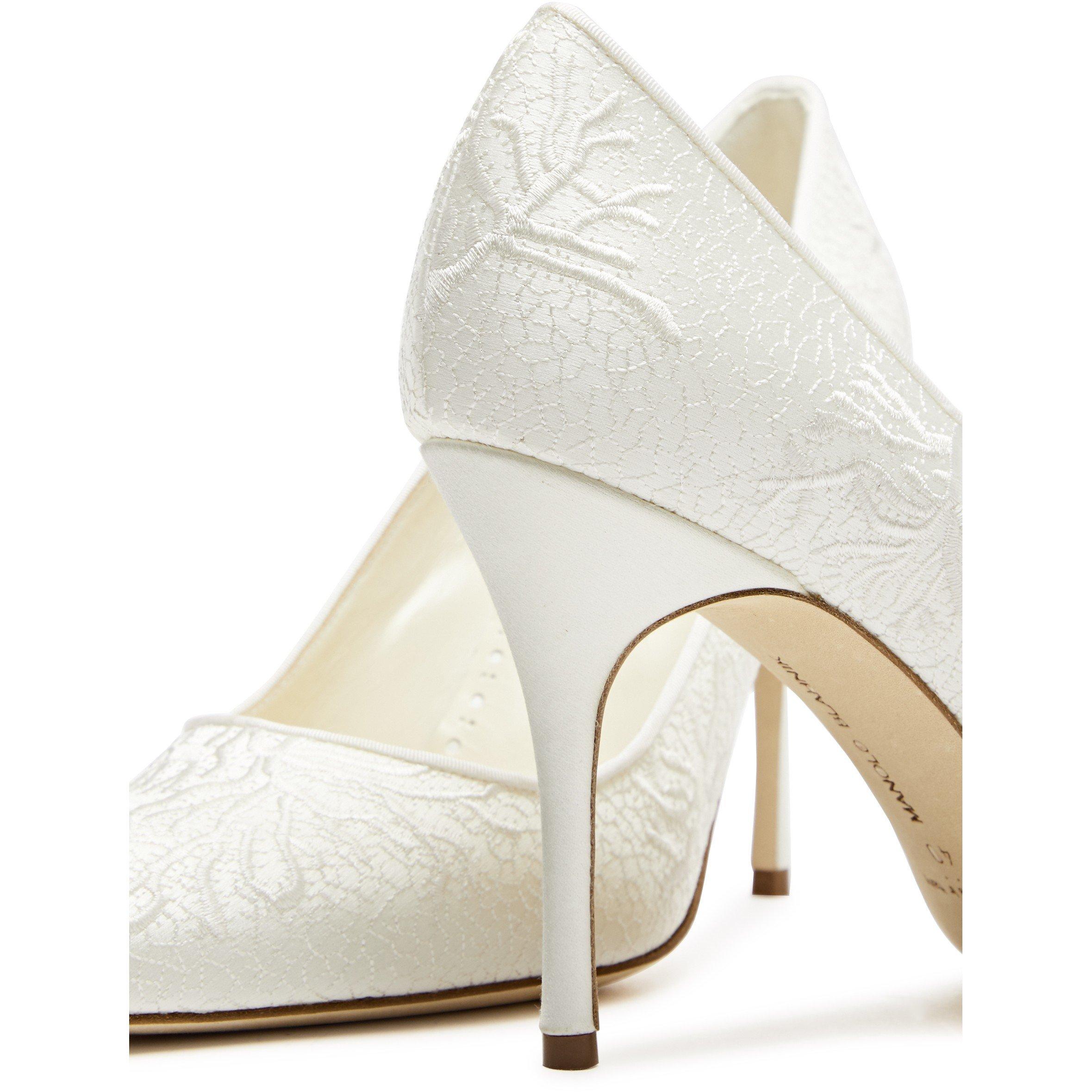 IVORY - Manolo Blahnik - BEROLA EMBROIDERED PUMP 90 - 5