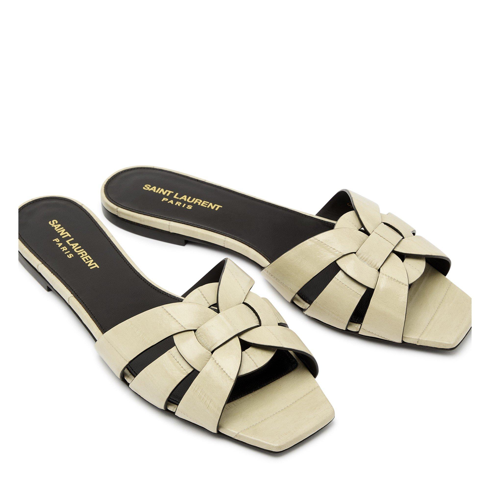 IVORY - Saint Laurent - TRIBUTE FLAT SANDAL - 4