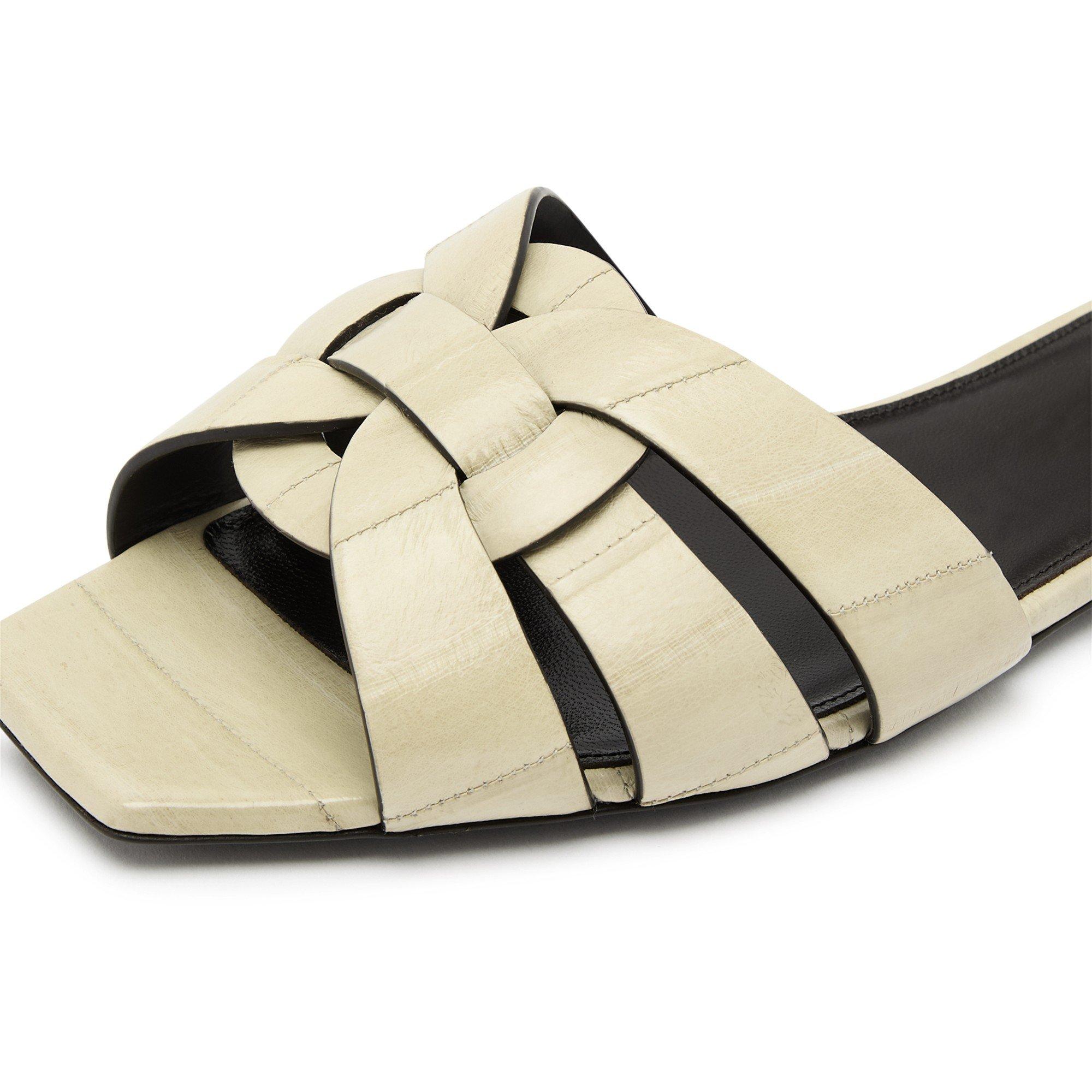 IVORY - Saint Laurent - TRIBUTE FLAT SANDAL - 5