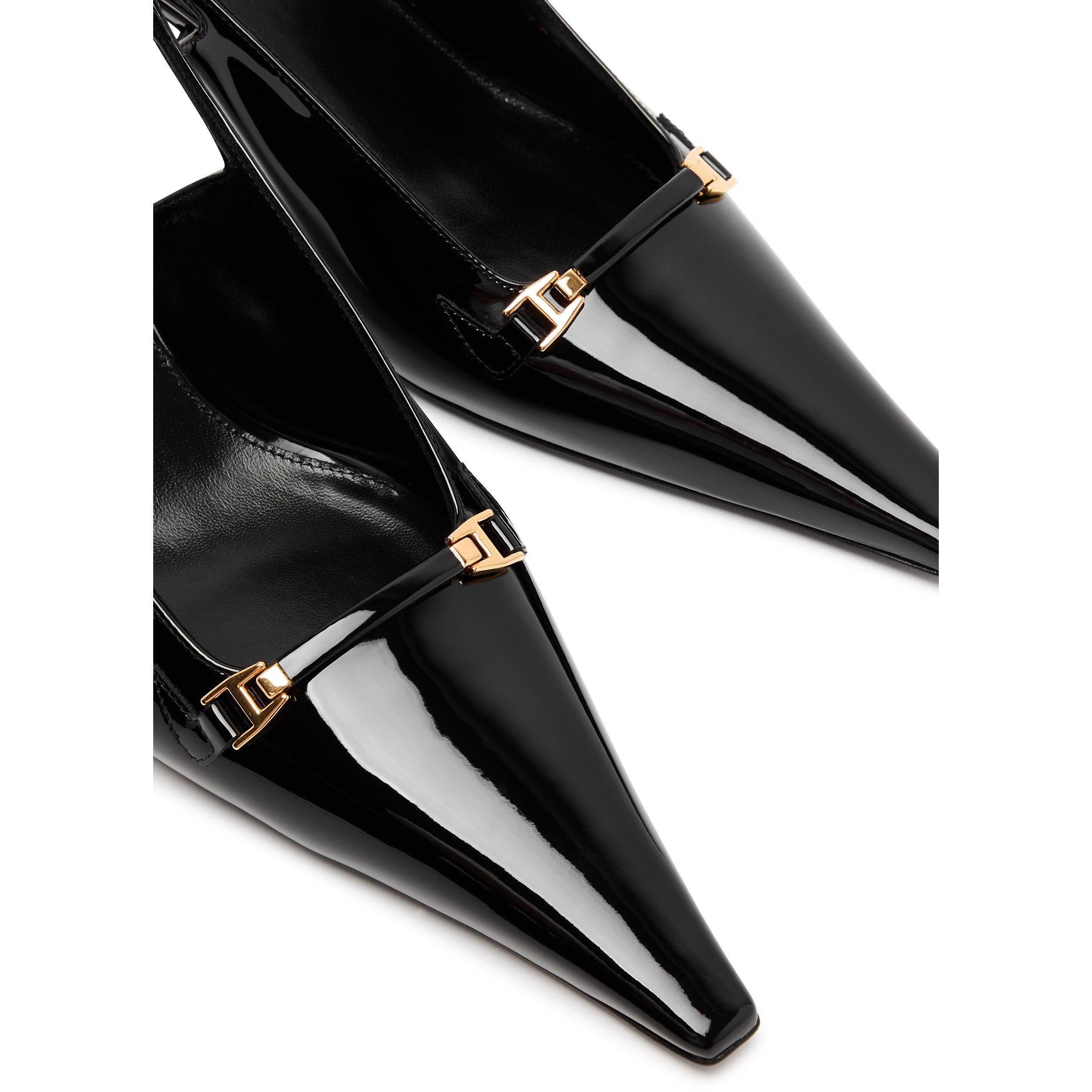 BLACK - Saint Laurent - HERMIONE SLINGBACK PUMP 55 - 4