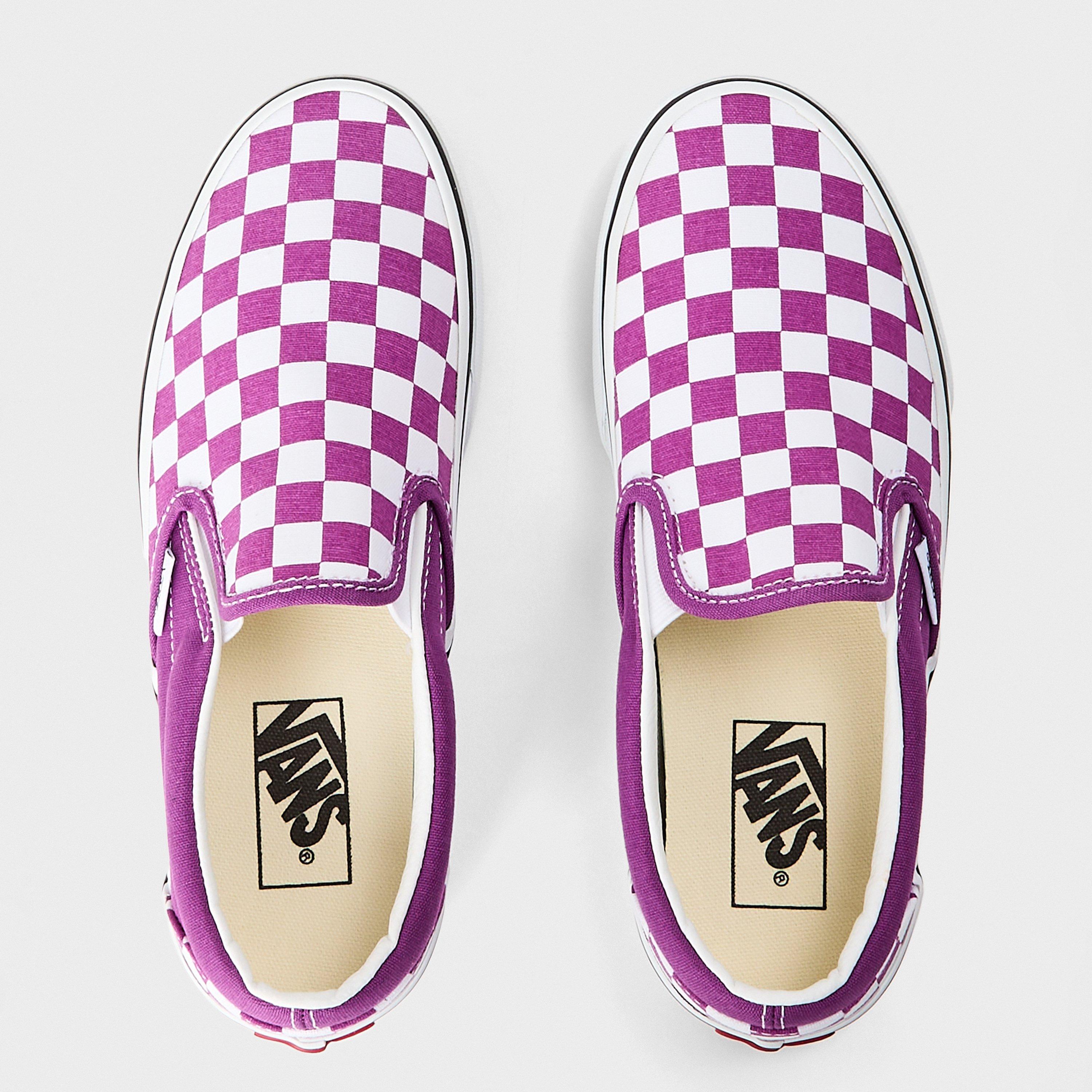 Willowherb - Vans - Adults Classic Color Theory Checked Canvas Slip-On Trainers - 4