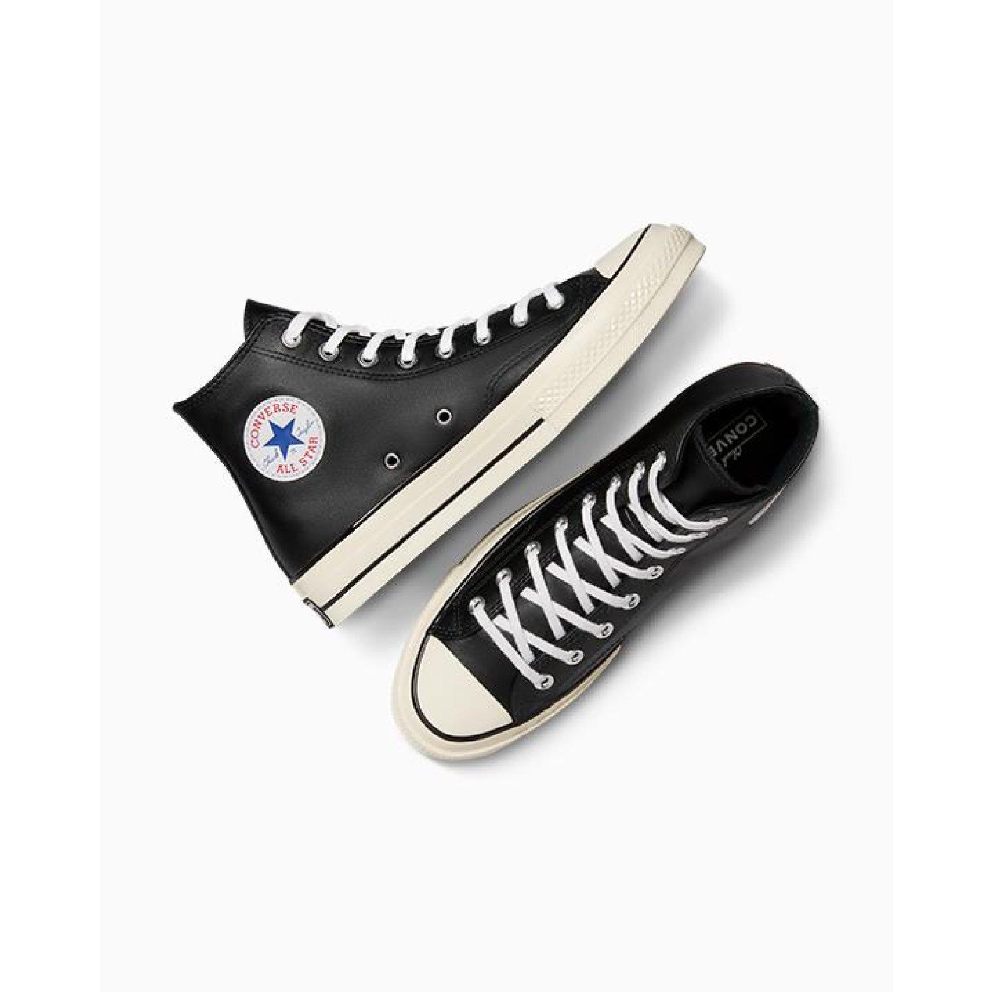 001-Black/Whi - Converse - Unisex Adults Chuck 70 Leather High-Top Trainers - 5