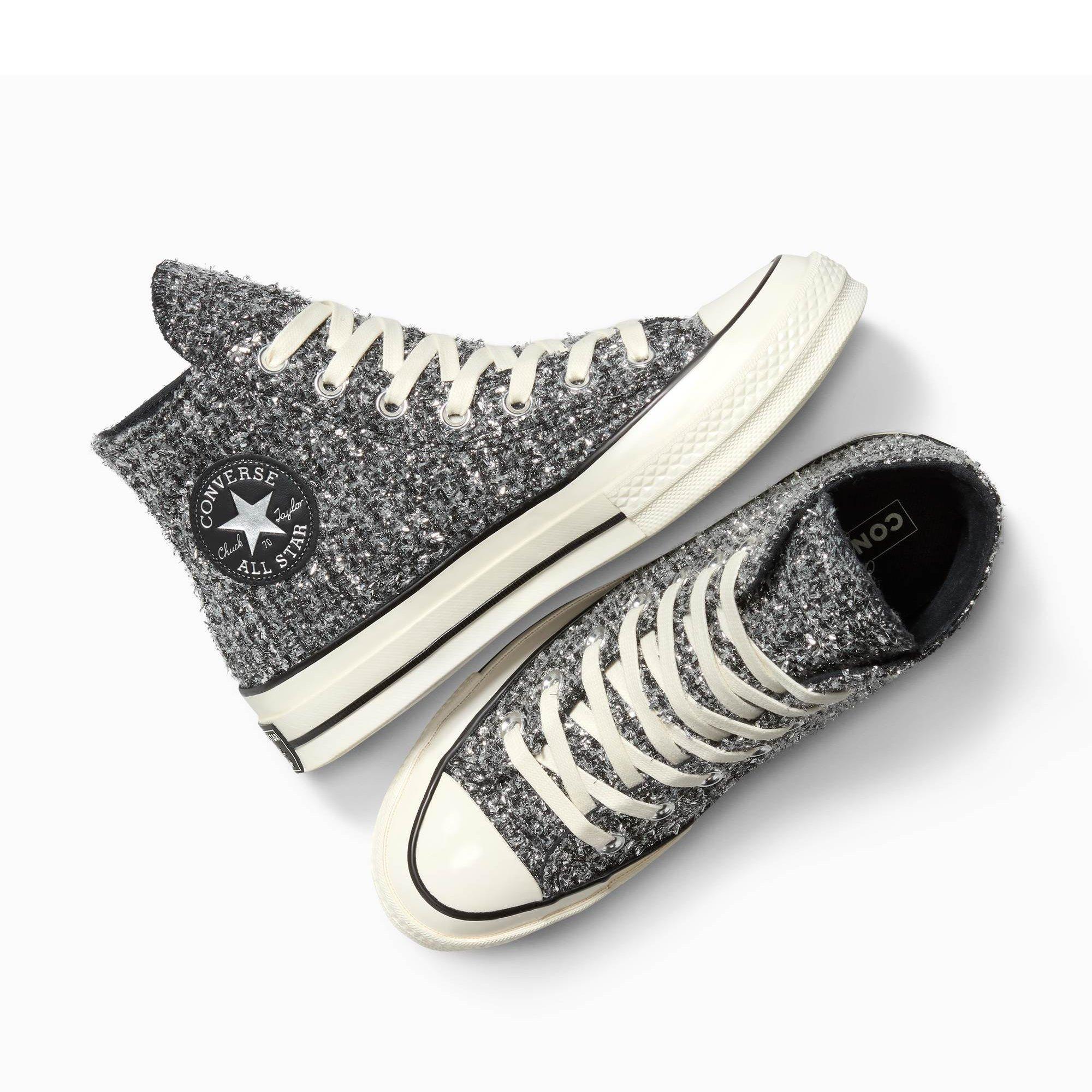 001-Black/Sil - Converse - Unisex Adults Chuck 70 Metallic High-Top Trainers - 3