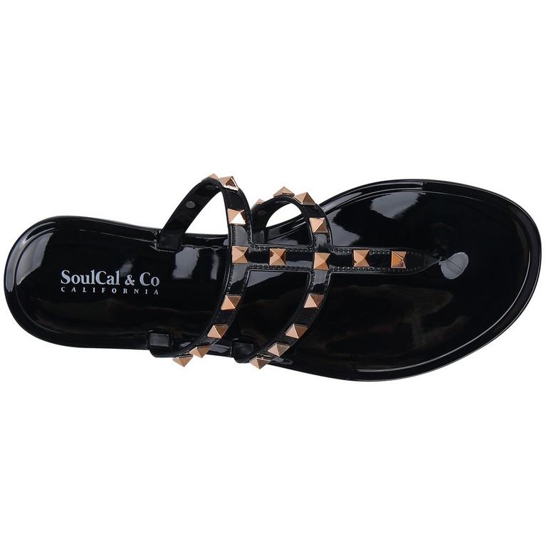 Noir - SoulCal - SoulCal Studded Womens Sandals - 3