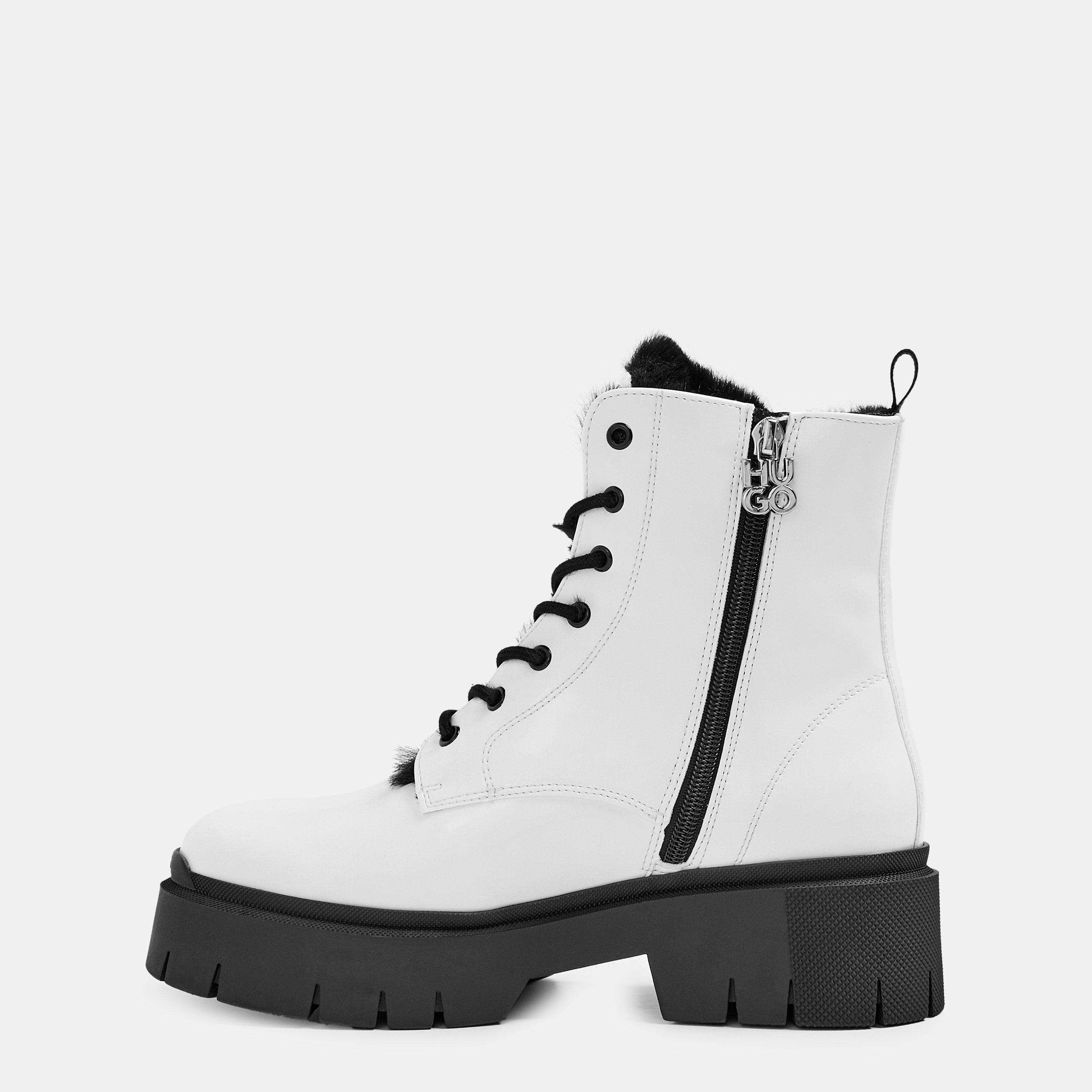 Natural - Hugo - Women's Faux Leather Biker Boots - 2