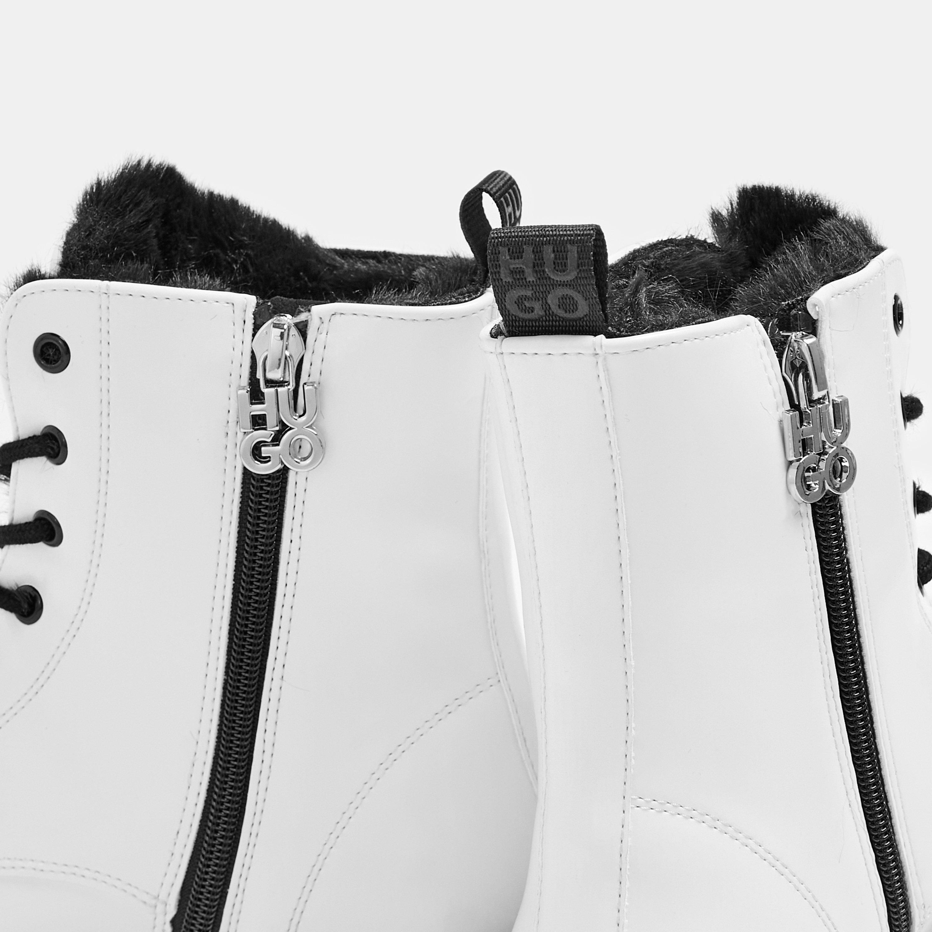 Natural - Hugo - Women's Faux Leather Biker Boots - 4