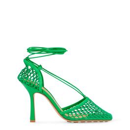 Bottega Veneta Stretch Lace Up Heeled Sandals