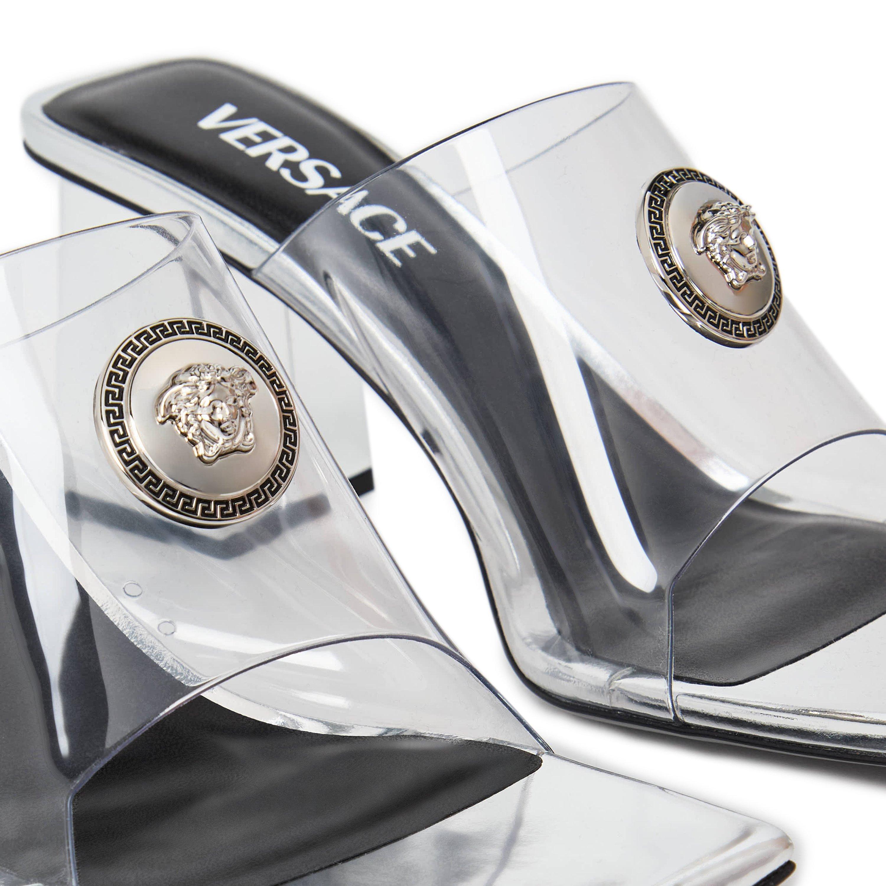 Silver - Versace - Women's 70mm Heeled Mule - 3