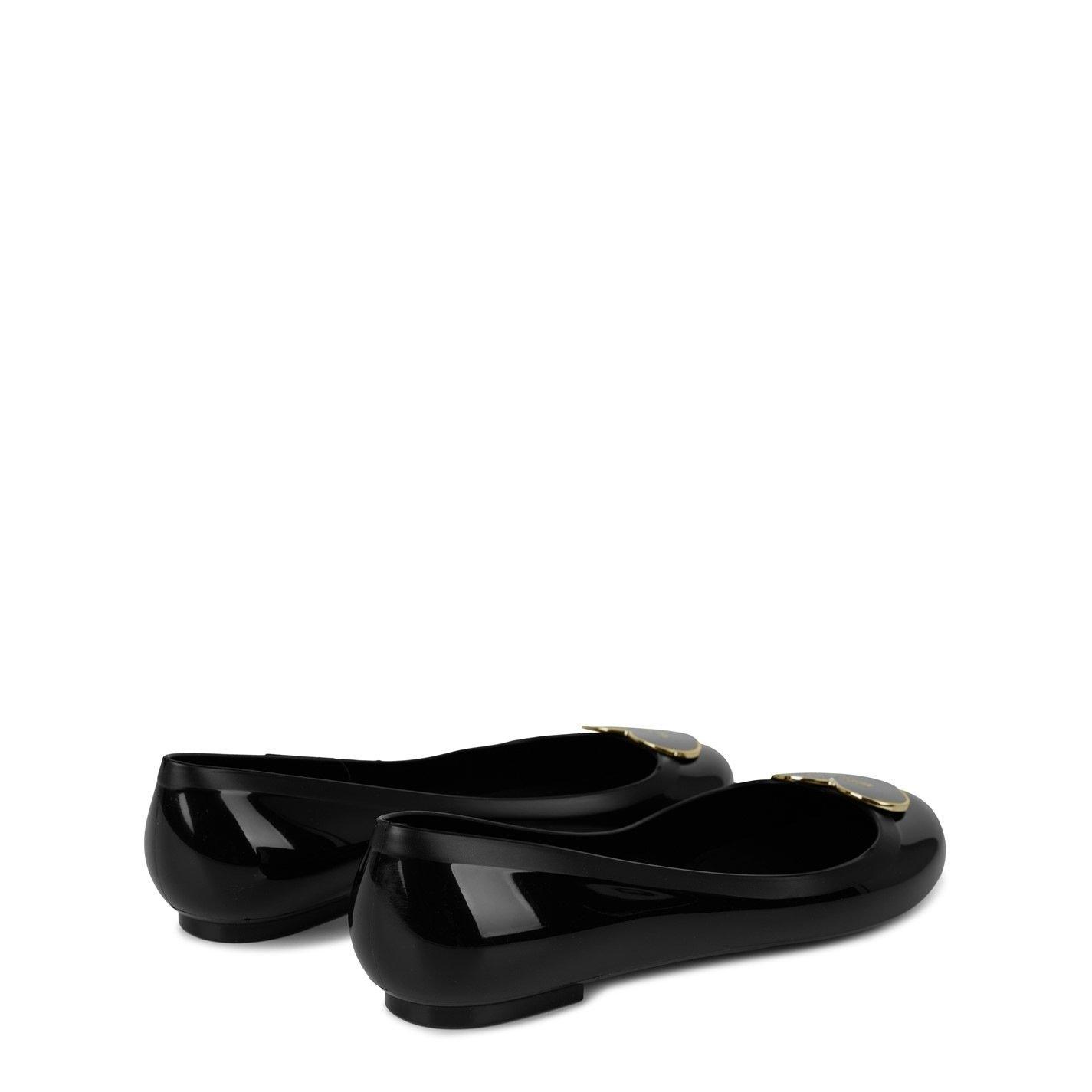 Black/Gold - Love Moschino - Jelly Ballet Pumps - 4
