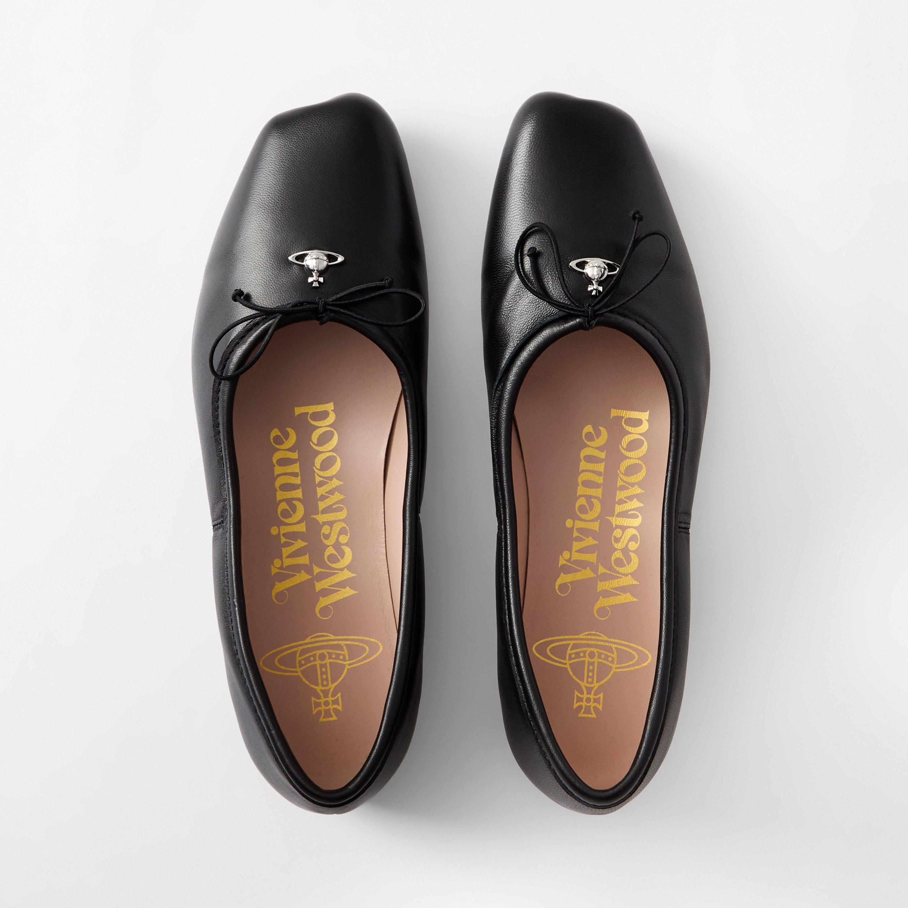 Black Leather - Vivienne Westwood - Women's Leather Brigitte Ballerina Pumps - 4